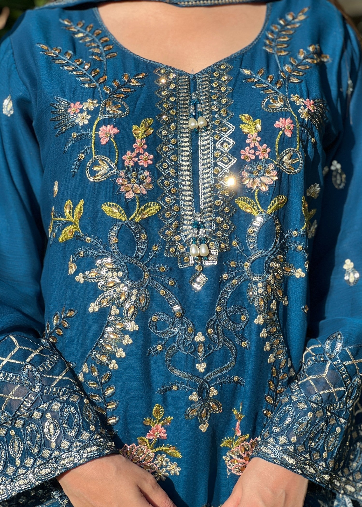 Four Season Boutique PINEAPPLE CHIFFON TEAL Women 3pcs