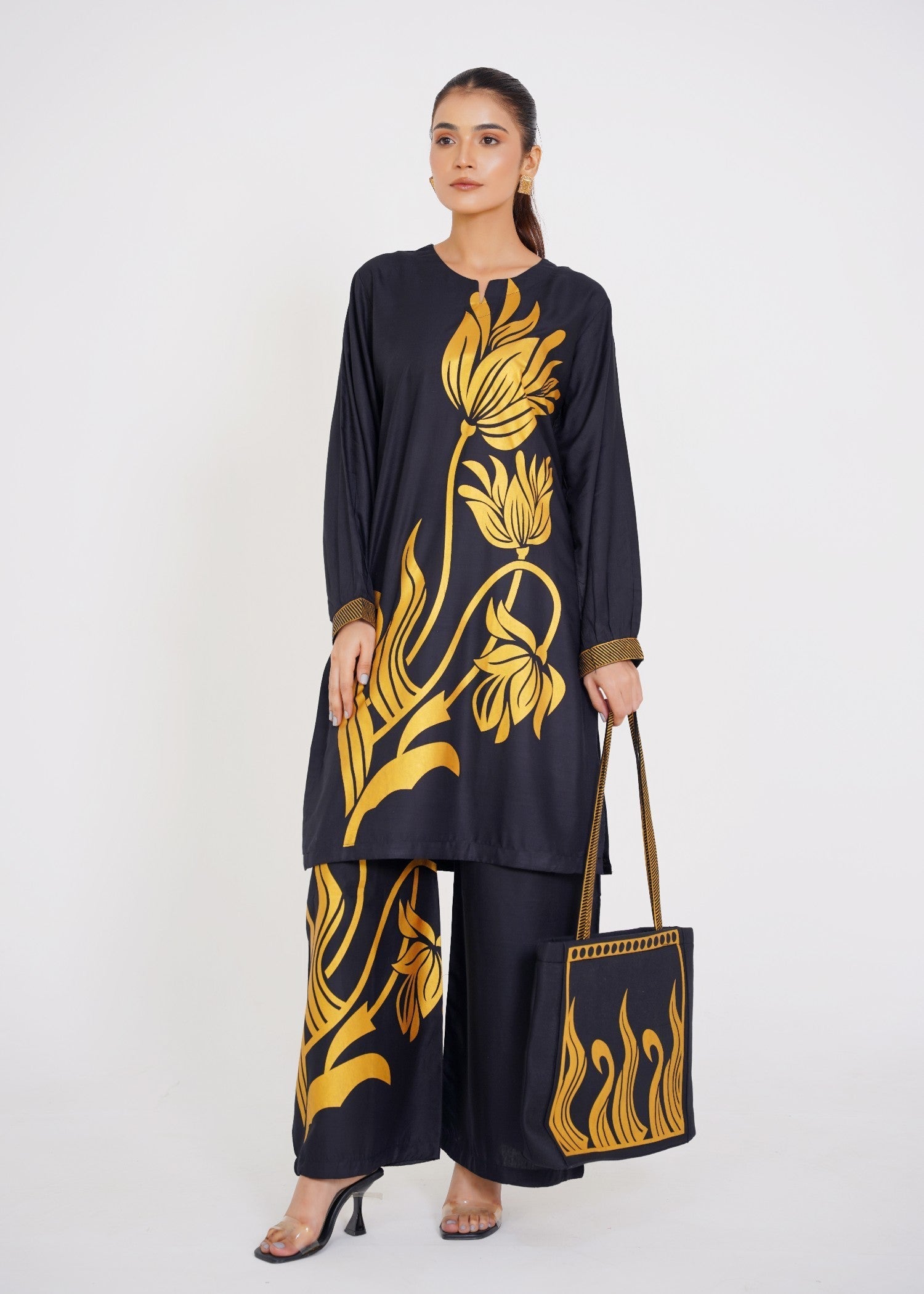 Preetpret Petal Bag Black Women 3pcs