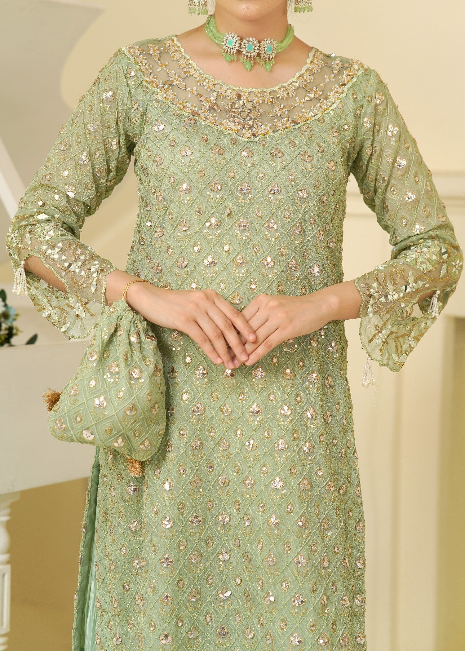 Rangoon Clothing Kubra Pistachio Women 3pcs