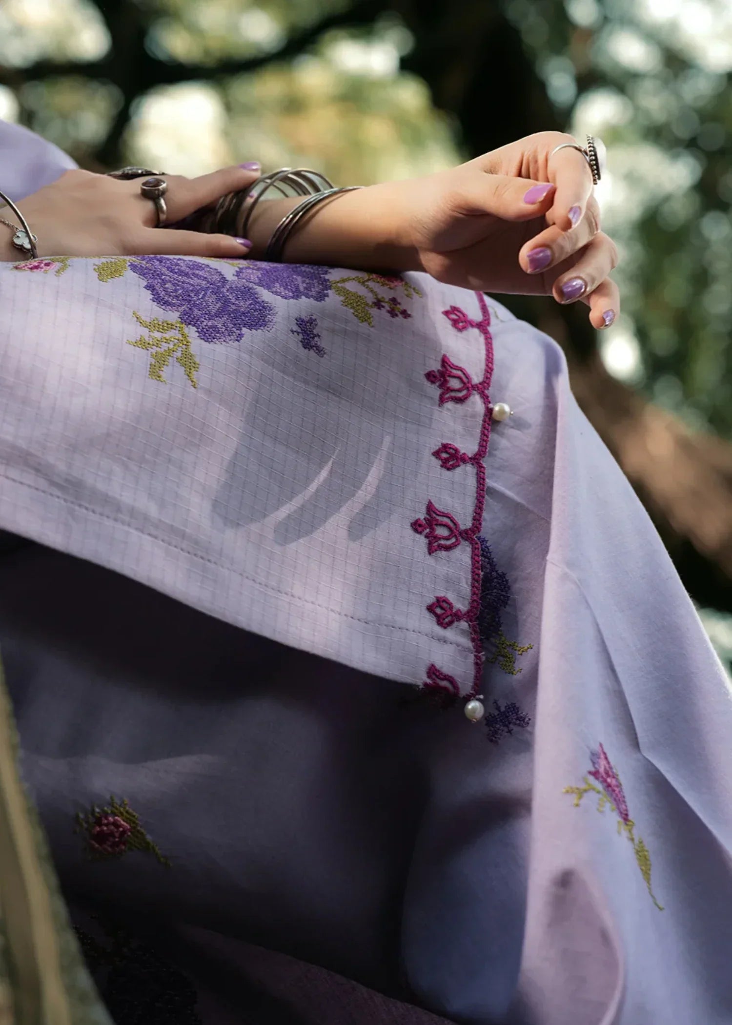 Hemstitch Lavender Women 3pcs