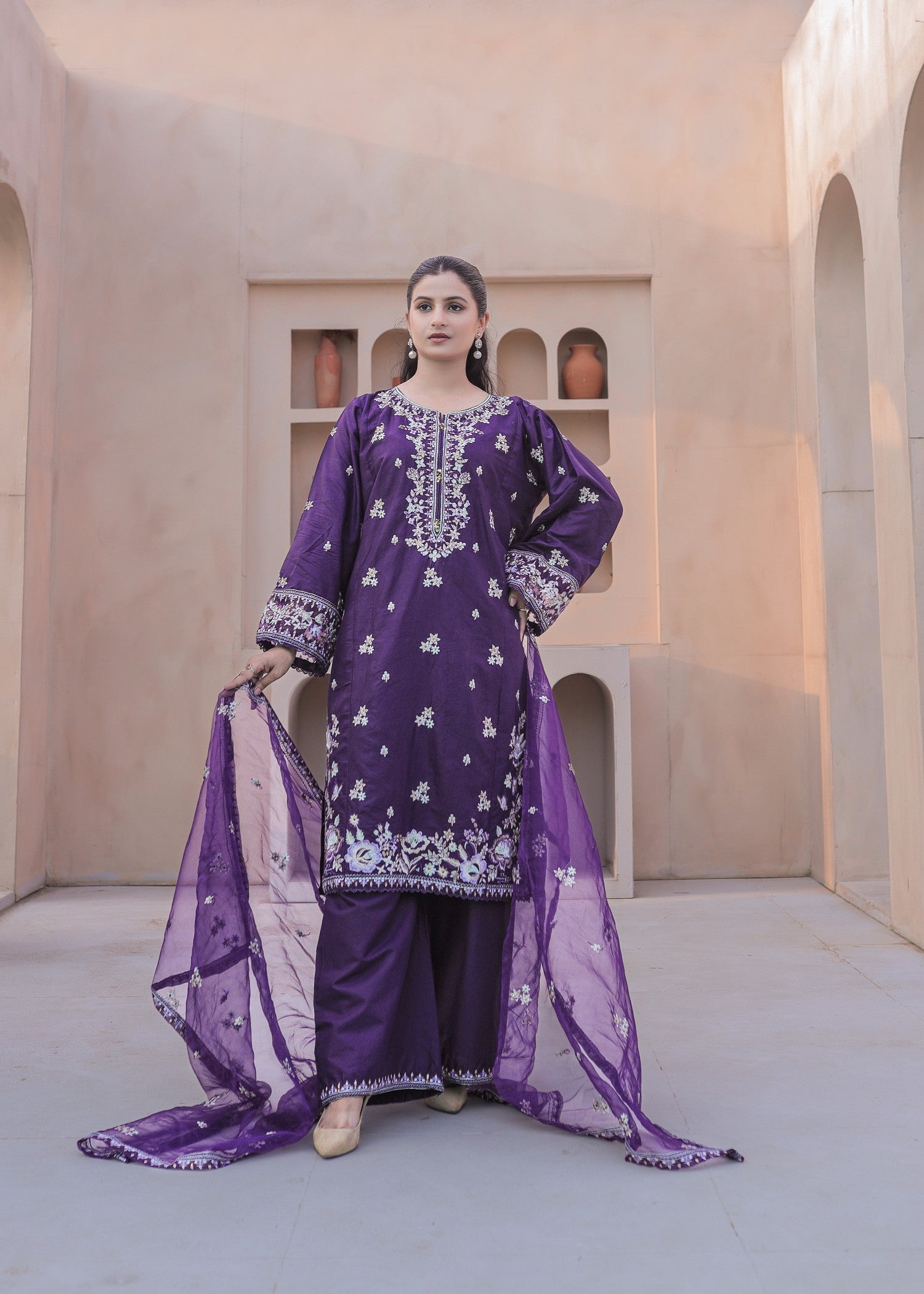 Shehroz Fashion ANARKALI LAWN EMBROIDERY SUIT Women 3pcs