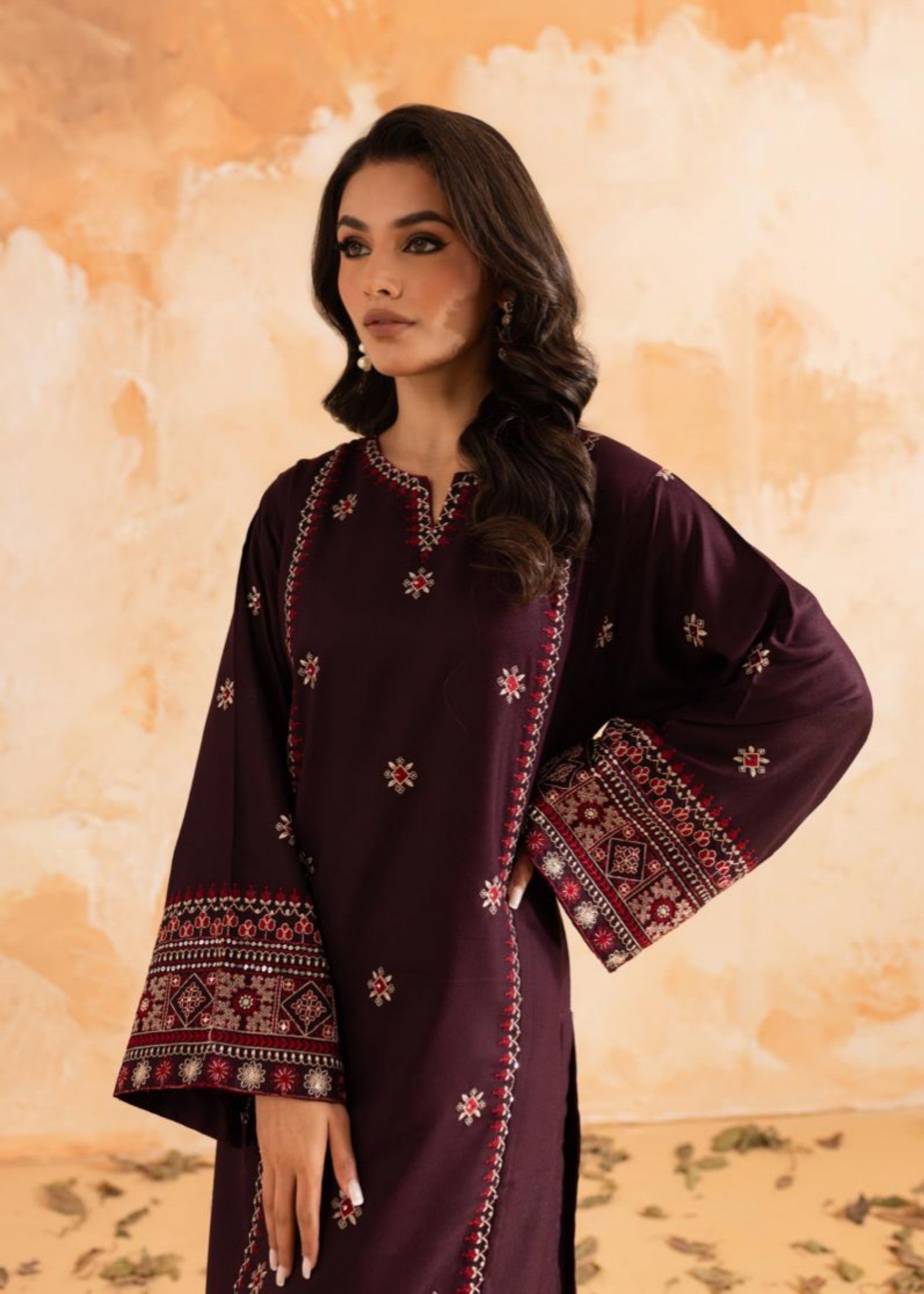 Afsarah Ruby Luxury Embroidered Stitched Dress Women 2pcs