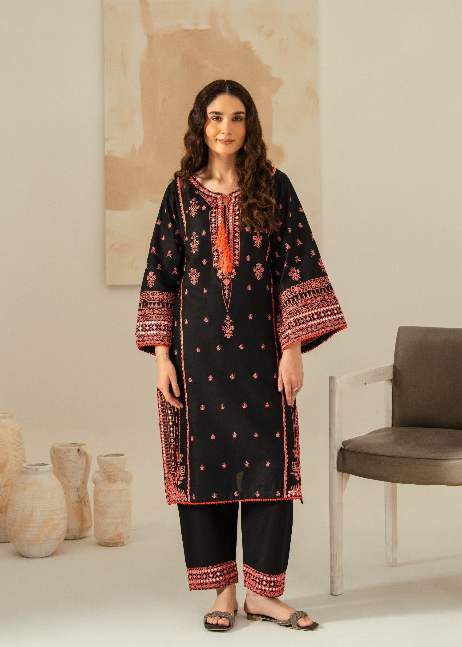 Chaudhary Arts Ajal Lawn Embroidered dress Women 2pcs