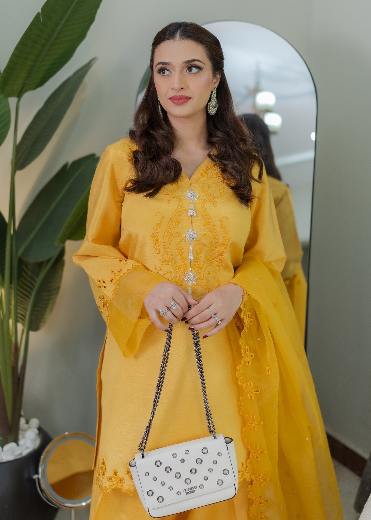 Fozia Khalid Saffron Women 3pcs