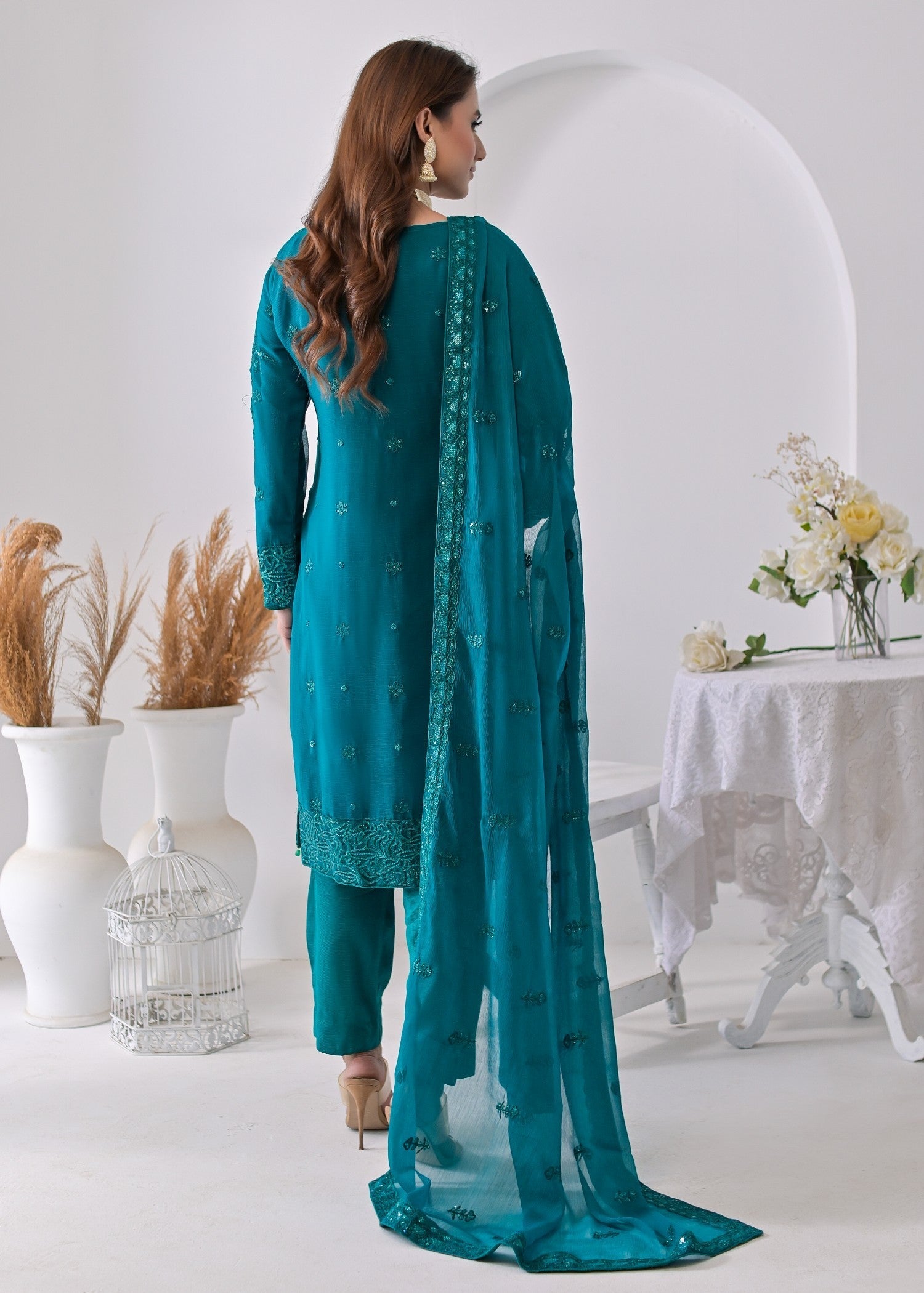 Qasim Anwer By Chandni Bridals LYDIA (TEAL) Women 3pcs
