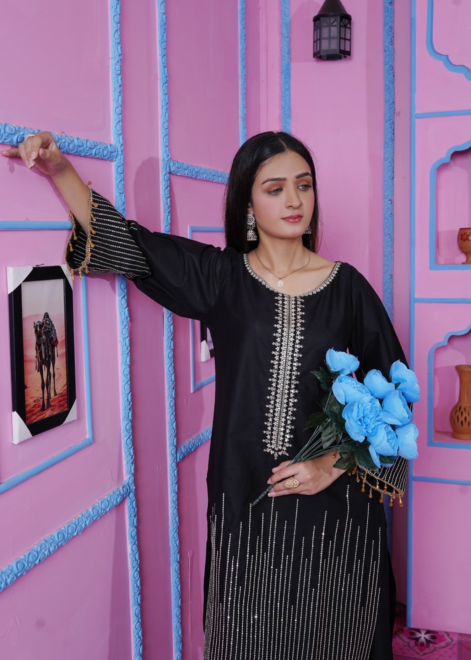 Midway Arts Petal Veil BLACK Women 2pcs