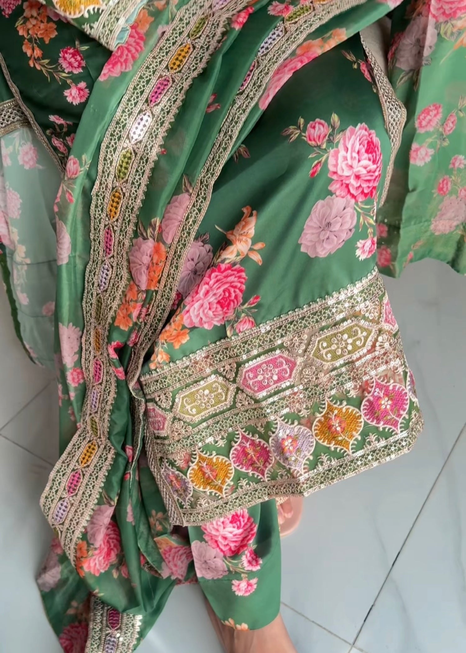Suits By Sadia IMAAN SILK GREEN Women 3pcs