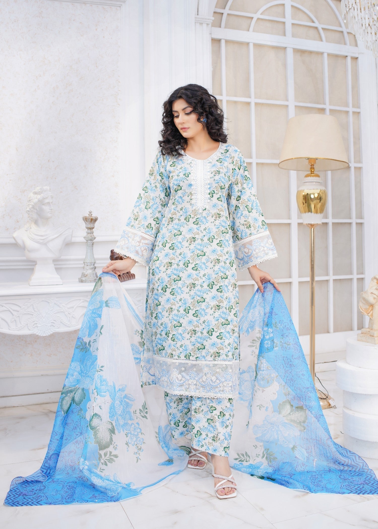 Safdar Embroidery Printed Pure Lawn Embroidered 18 Women 3pcs
