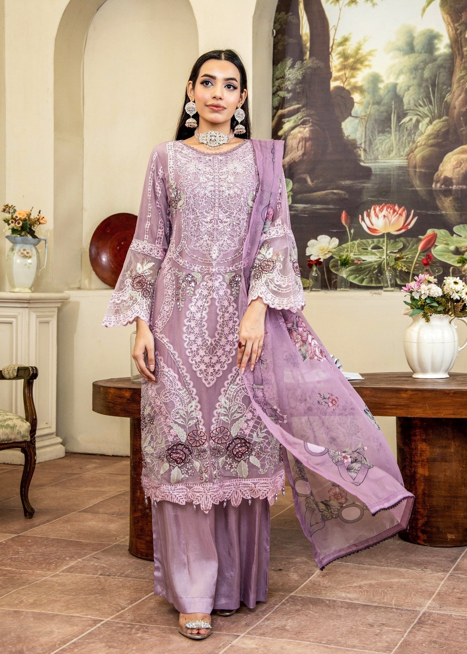 Pehnawa By Bin Akram’s Lilac Radiance Pret | Chiffon Kurta Set Women 3pcs