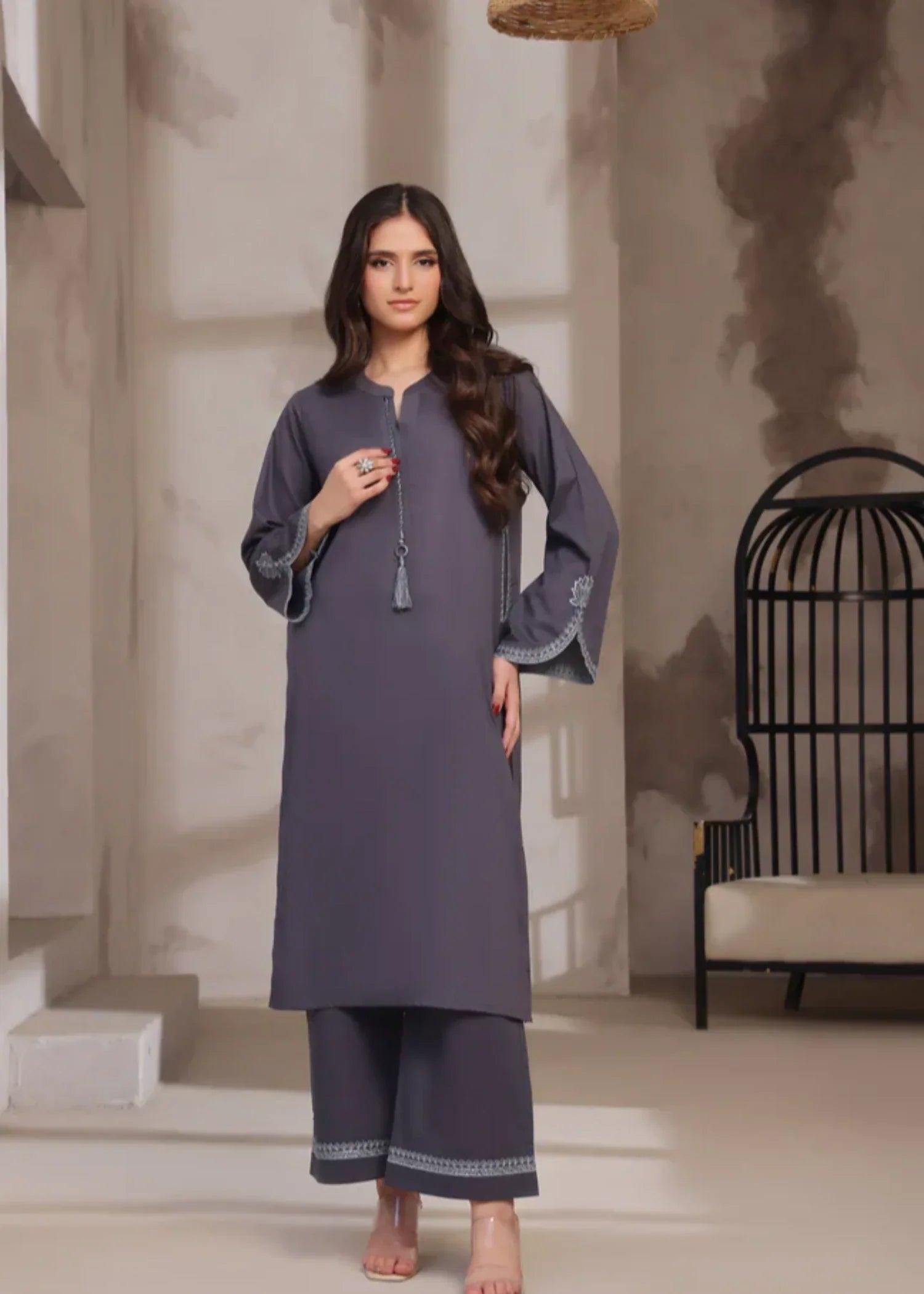 Luxeurs Twilight Embroidered Lawn Dress Women 2pcs