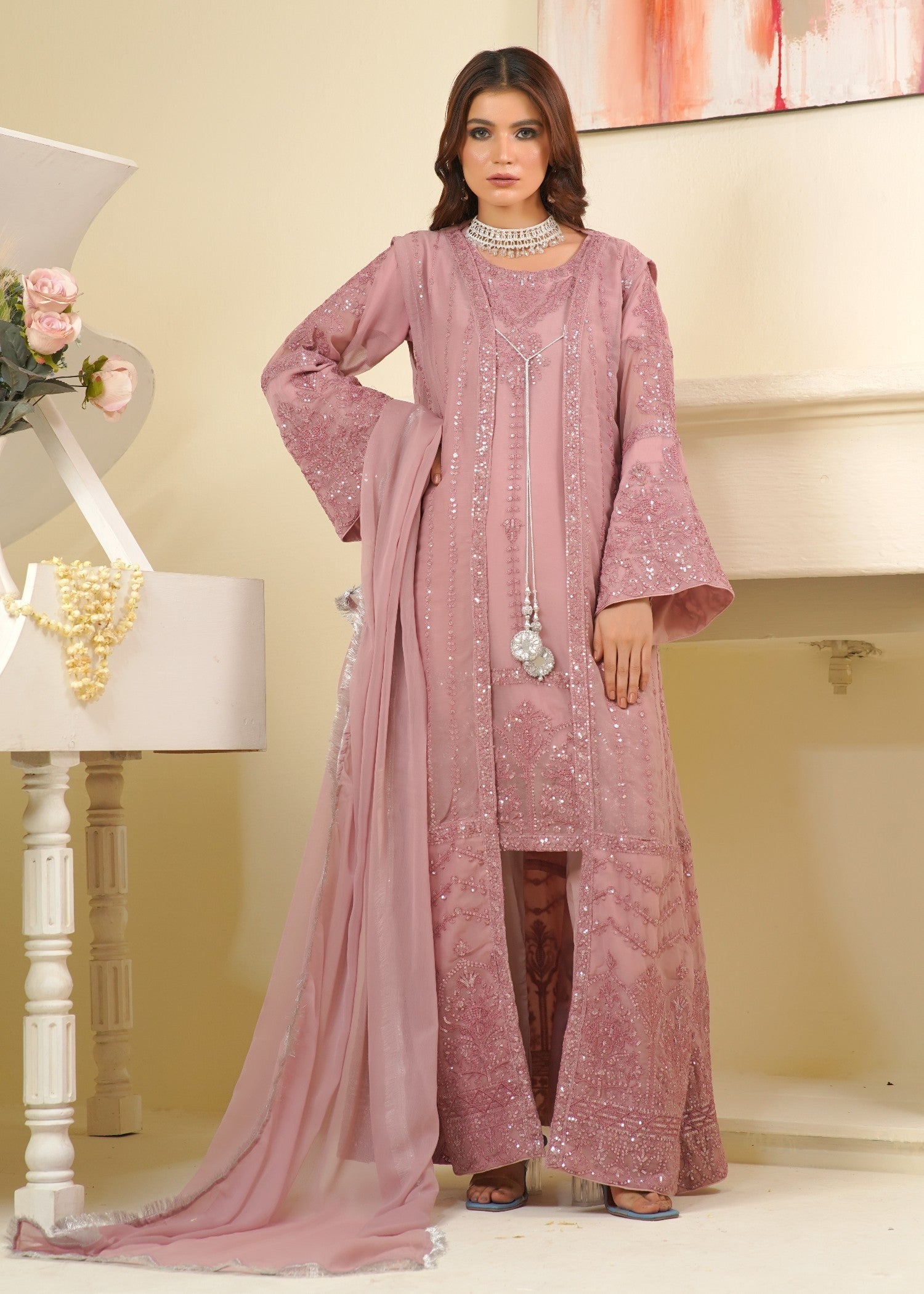 Rangoon Clothing Nameera Pastel Pink Women 4pcs