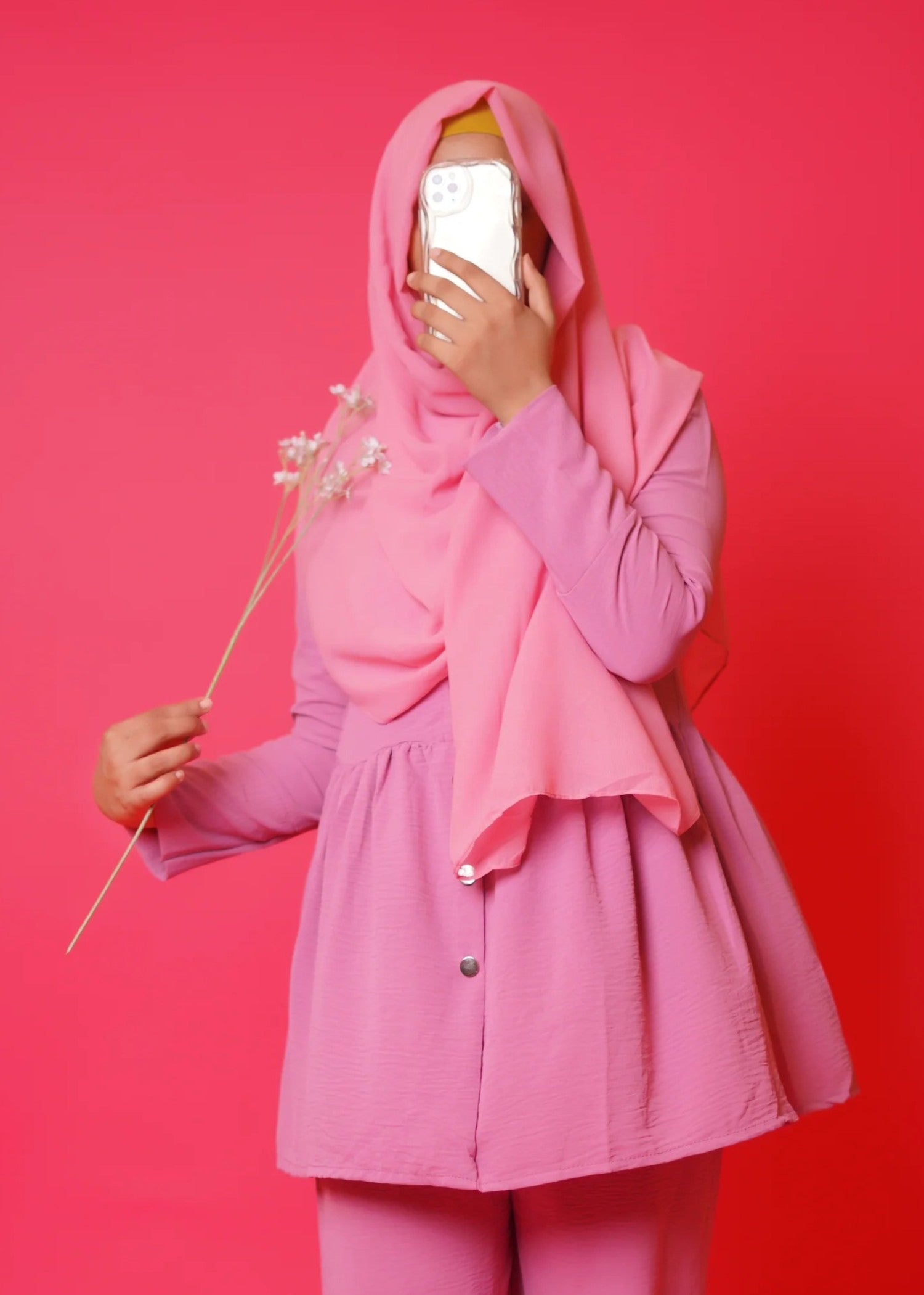 Al Rubab Collection Iris Frock Style Co Ord Set Pink Glow Women 2pcs