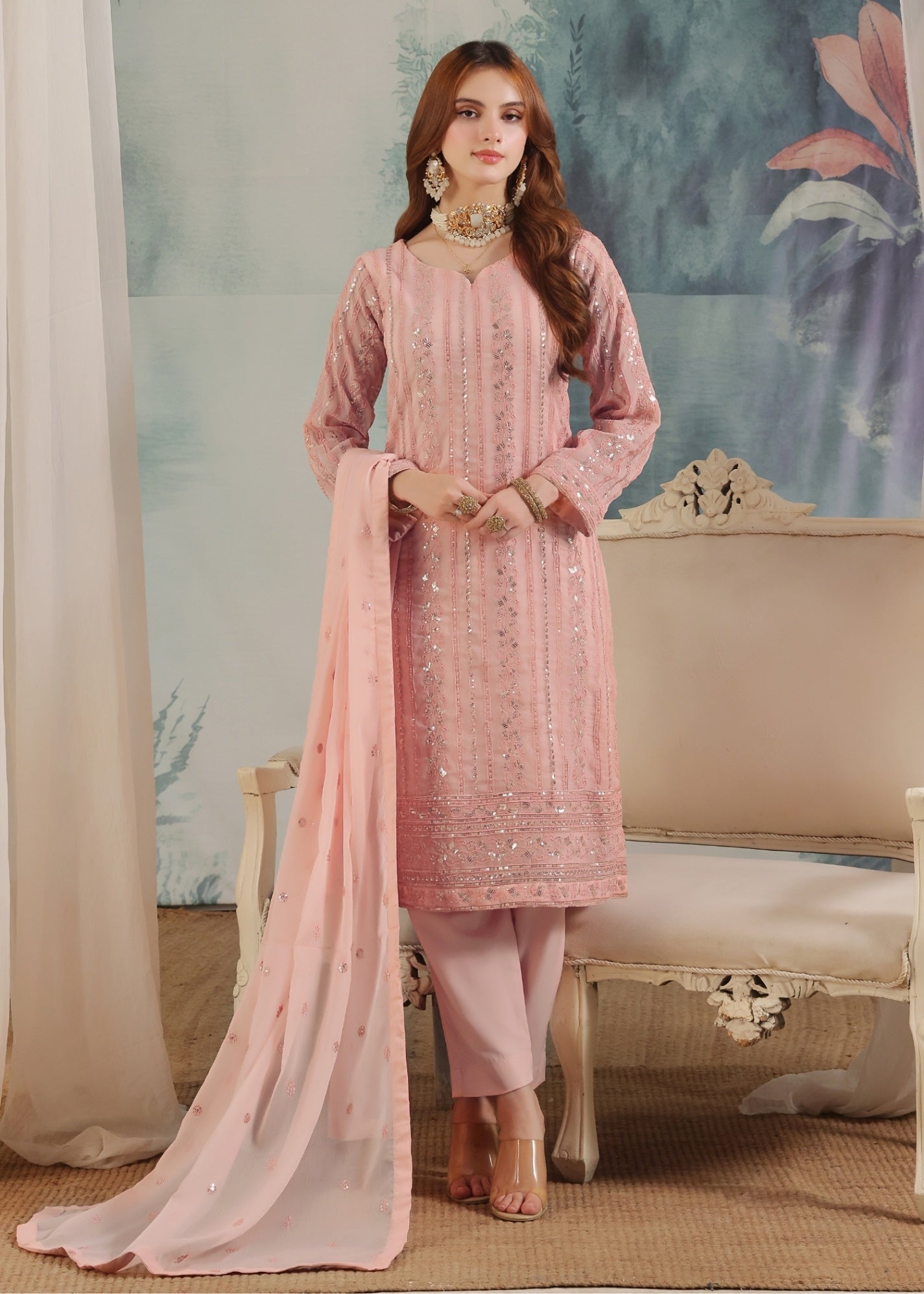 Abaan Zohan Chandni Tea Pink Women 3pcs
