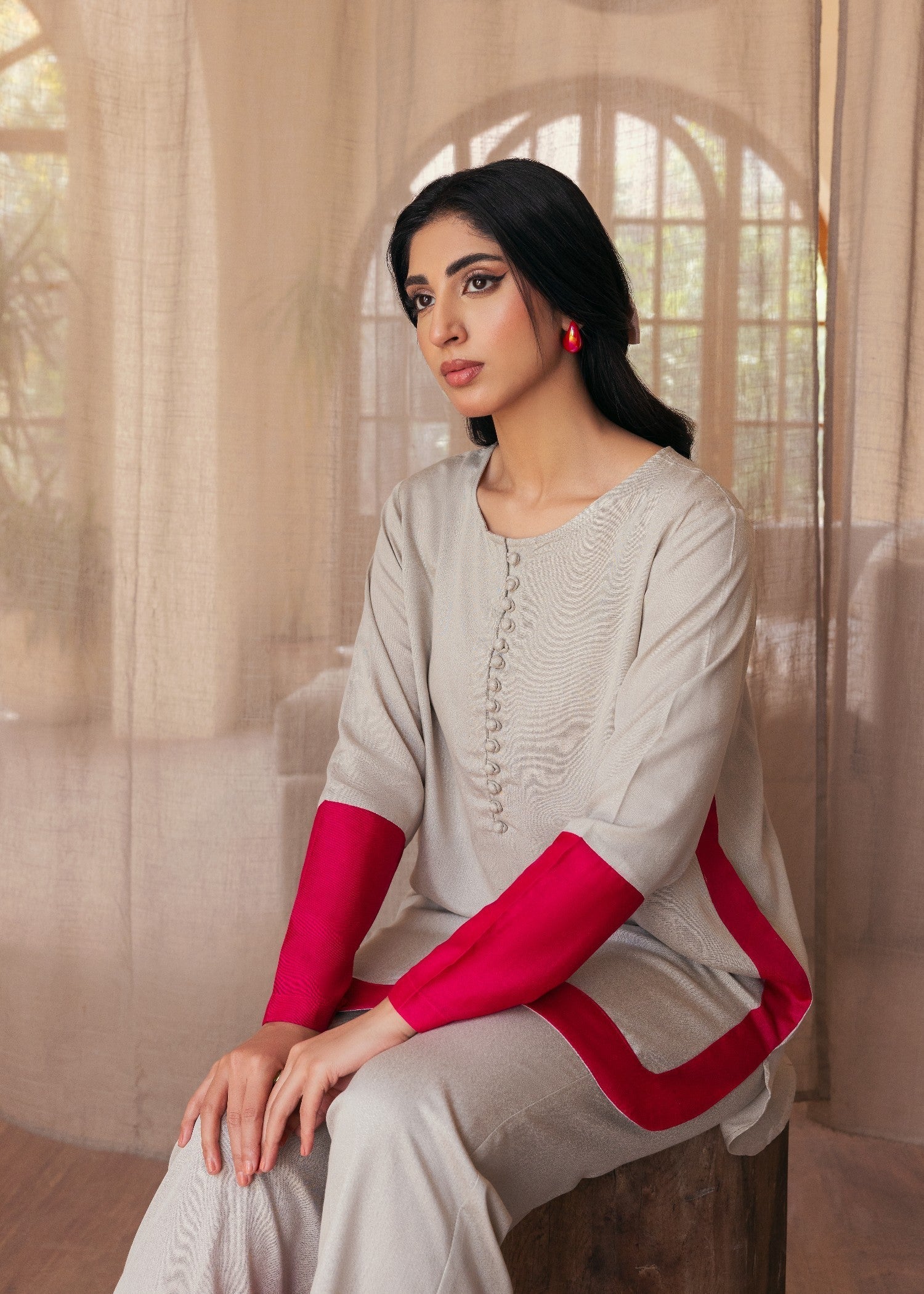 Ghonche Grey Co ord Set Women 2pcs