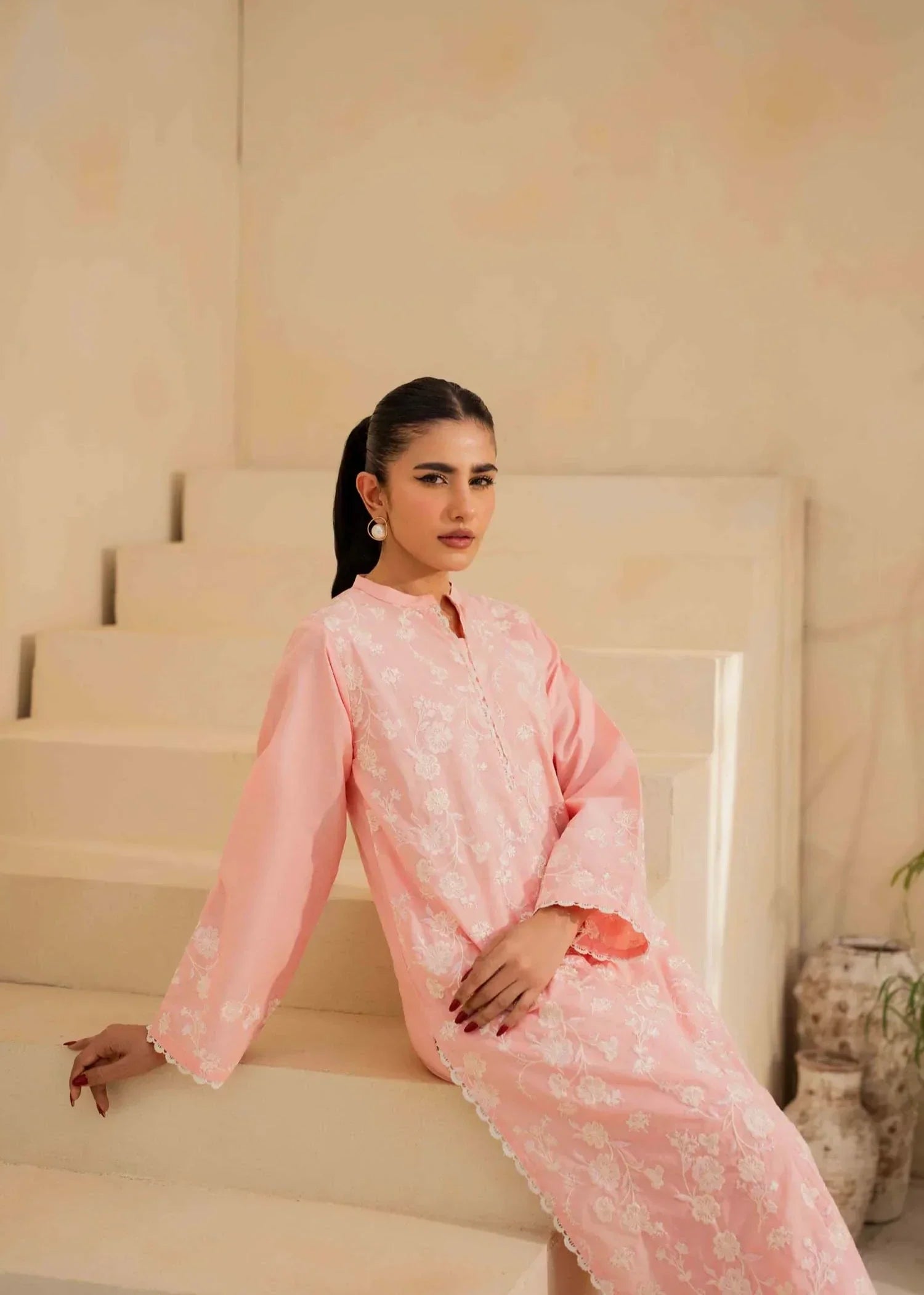 Ayesha Asif PEACH CHANT SUIT Women 2pcs