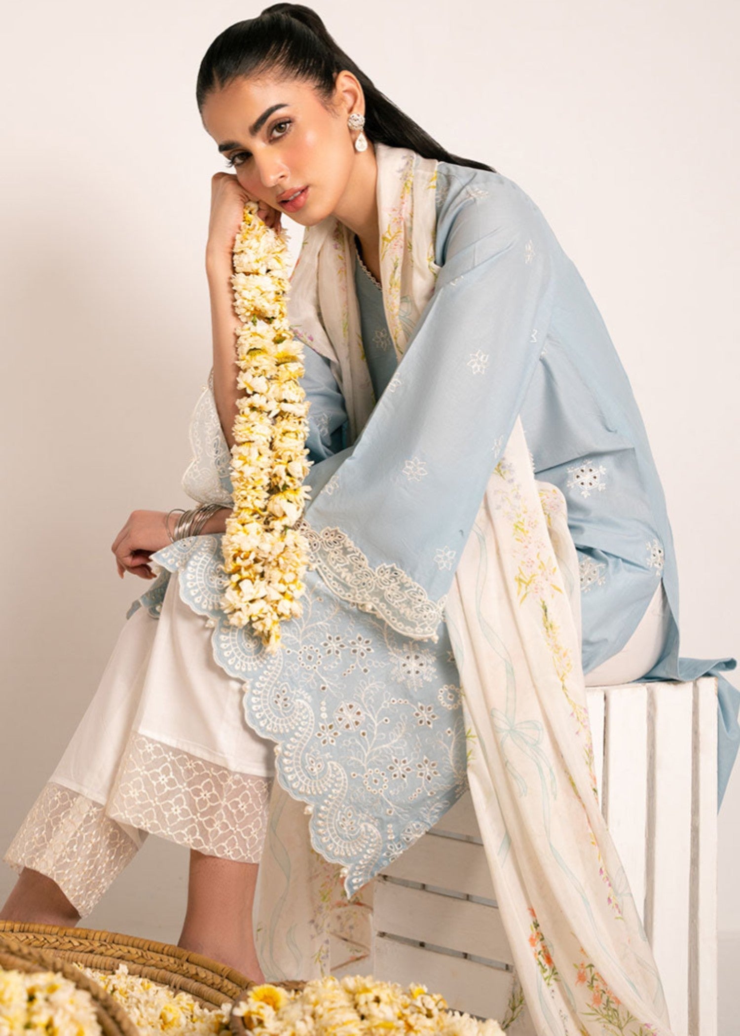 Cross Stitch SHELL BLUE 0125RTWEMBLWN0405 Women 2pcs