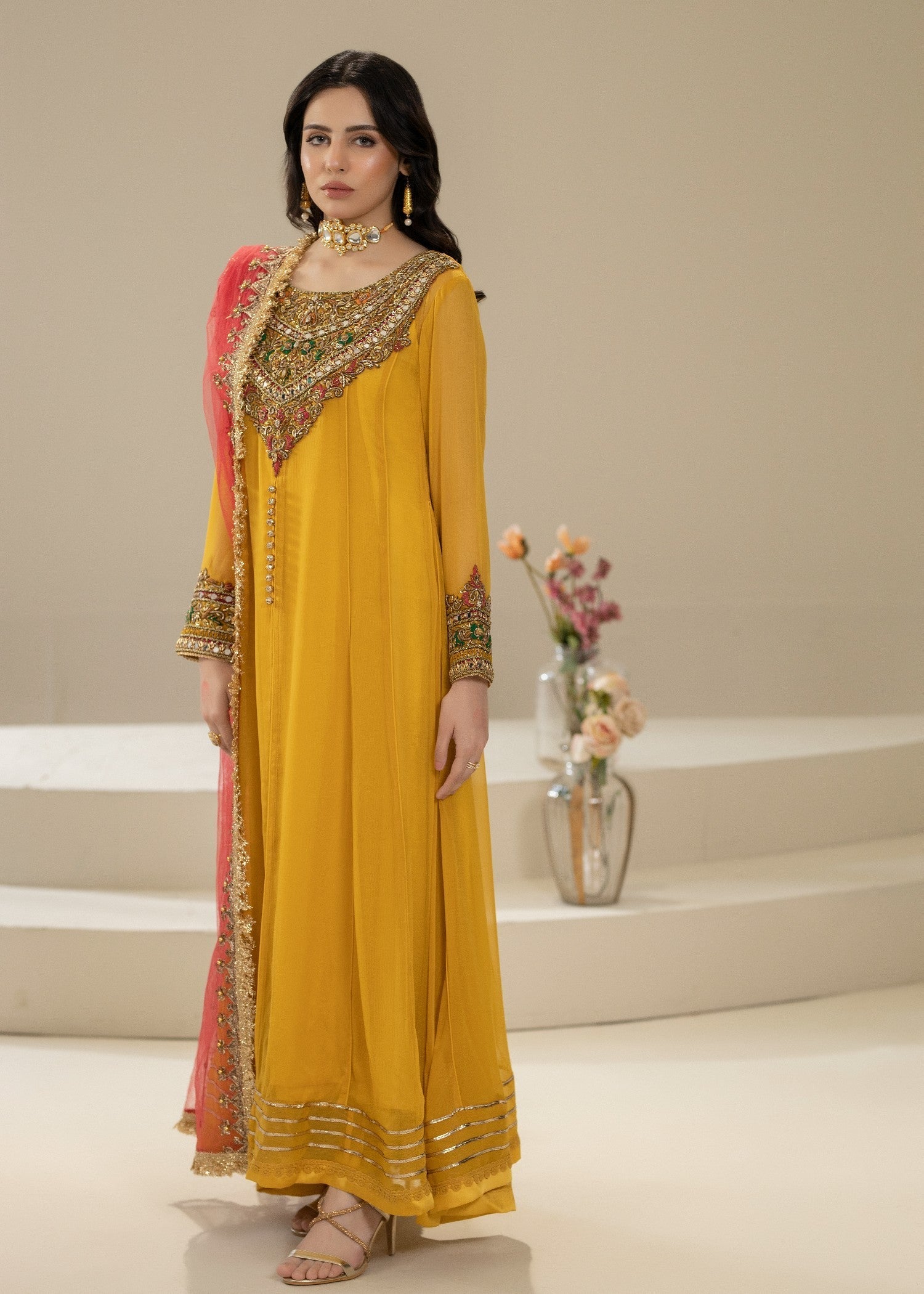 Khuda Baksh Creations Z 304 Mustard Women 4pcs
