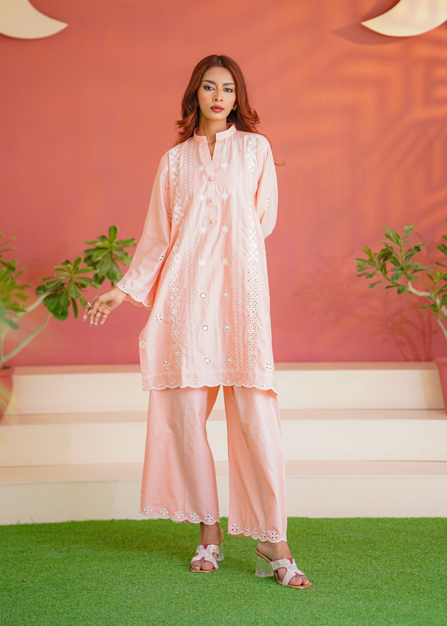 Abeera Everyday Elegance – Cotton Embroidered with Plazo (Art No. DD 004) Women 2pcs