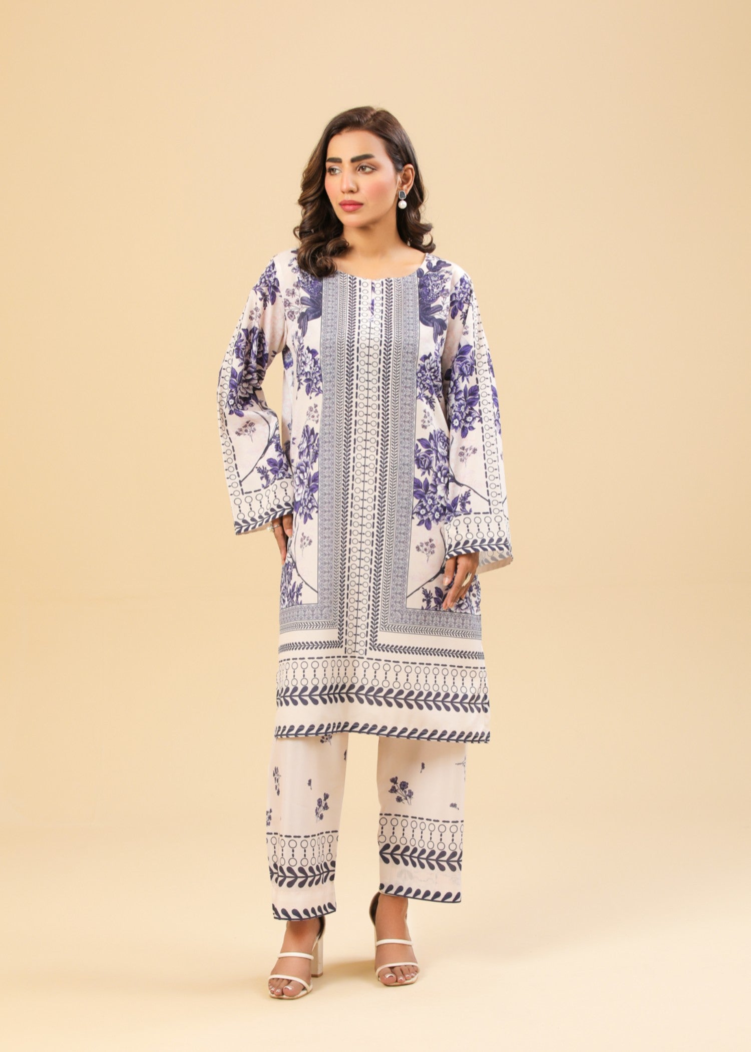 Zenyre Indigo Stripe Printed Set Women 2pcs