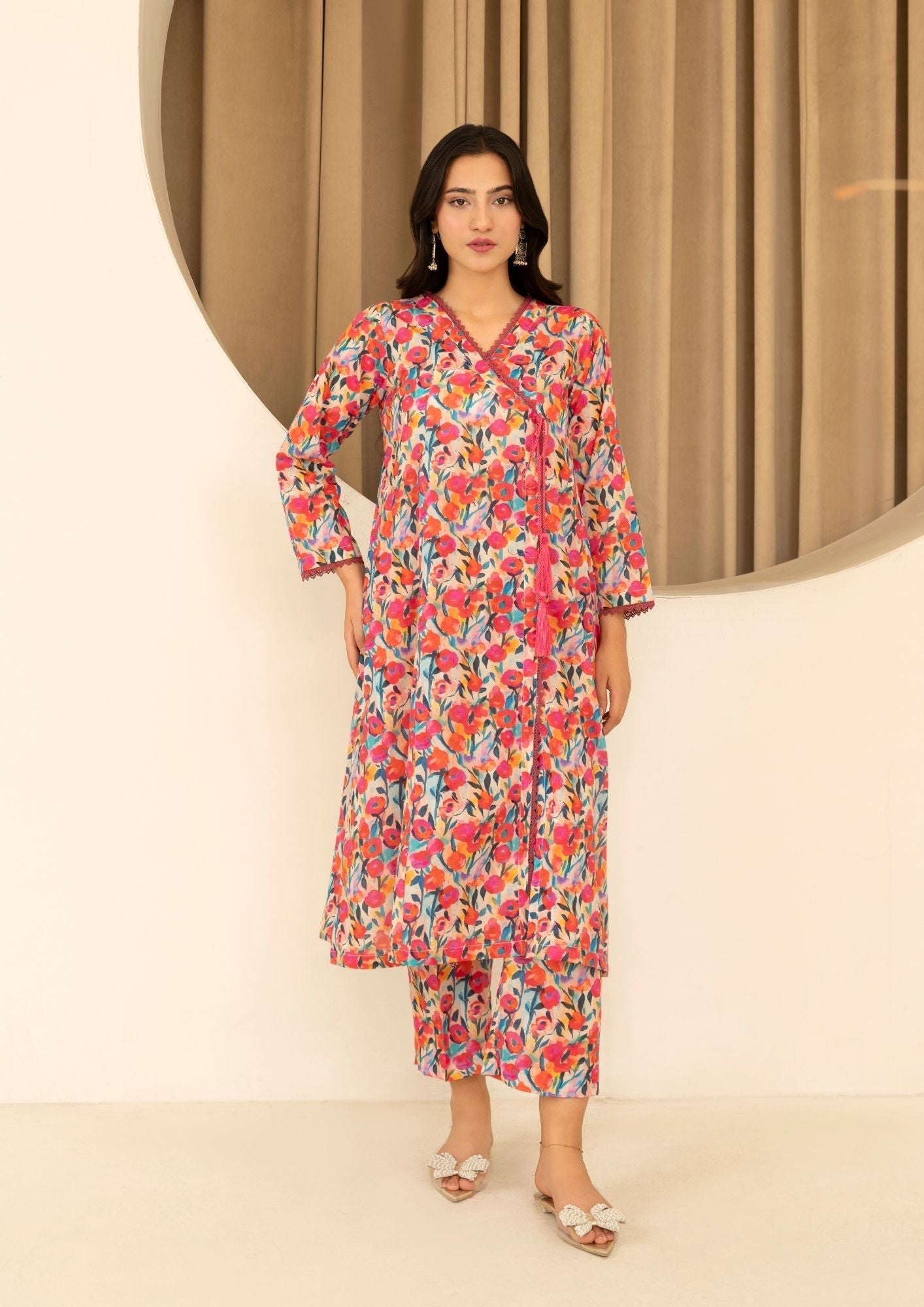 Yolo Pret Digital Print Lawn Angrakha GULMEENA G25 0030 Women 2pcs