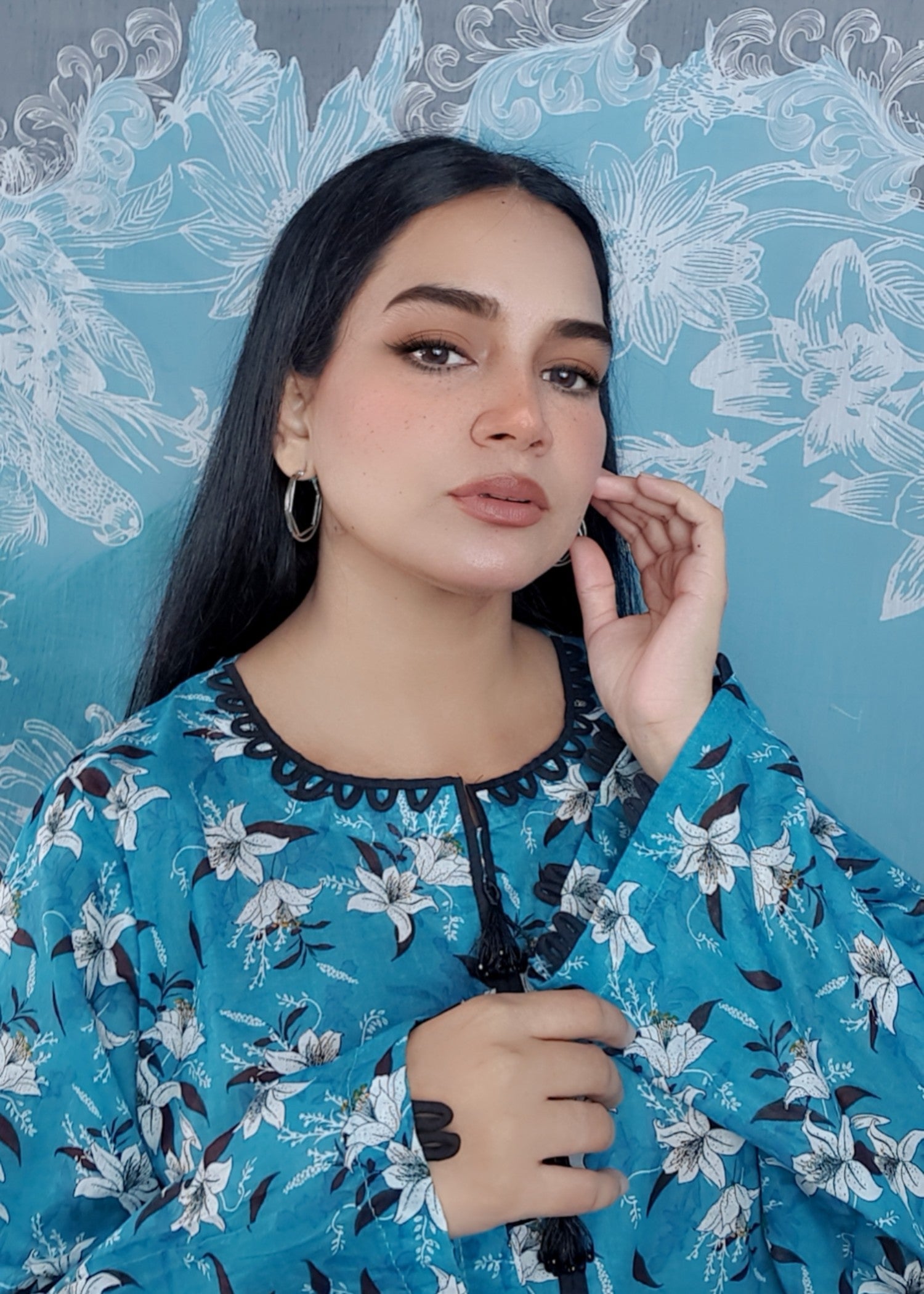 Namal Zara Ltd Summer Pret Lawn Pacific Blue Floral Design Women 3pcs