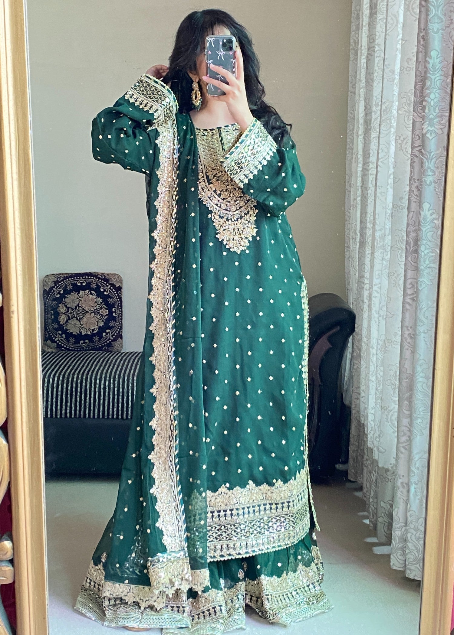 Four Season Boutique HASEENS FARSHY BOTTLE GREEN Women 3pcs