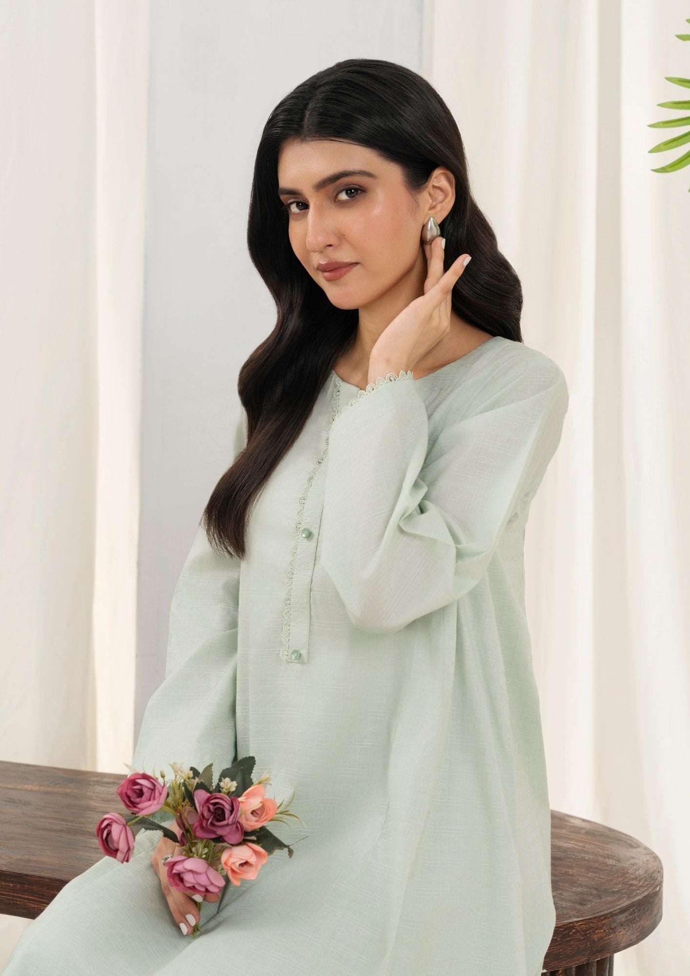 Yolo Pret Cotton Cord Set Rozana S25 0011 Women 2pcs