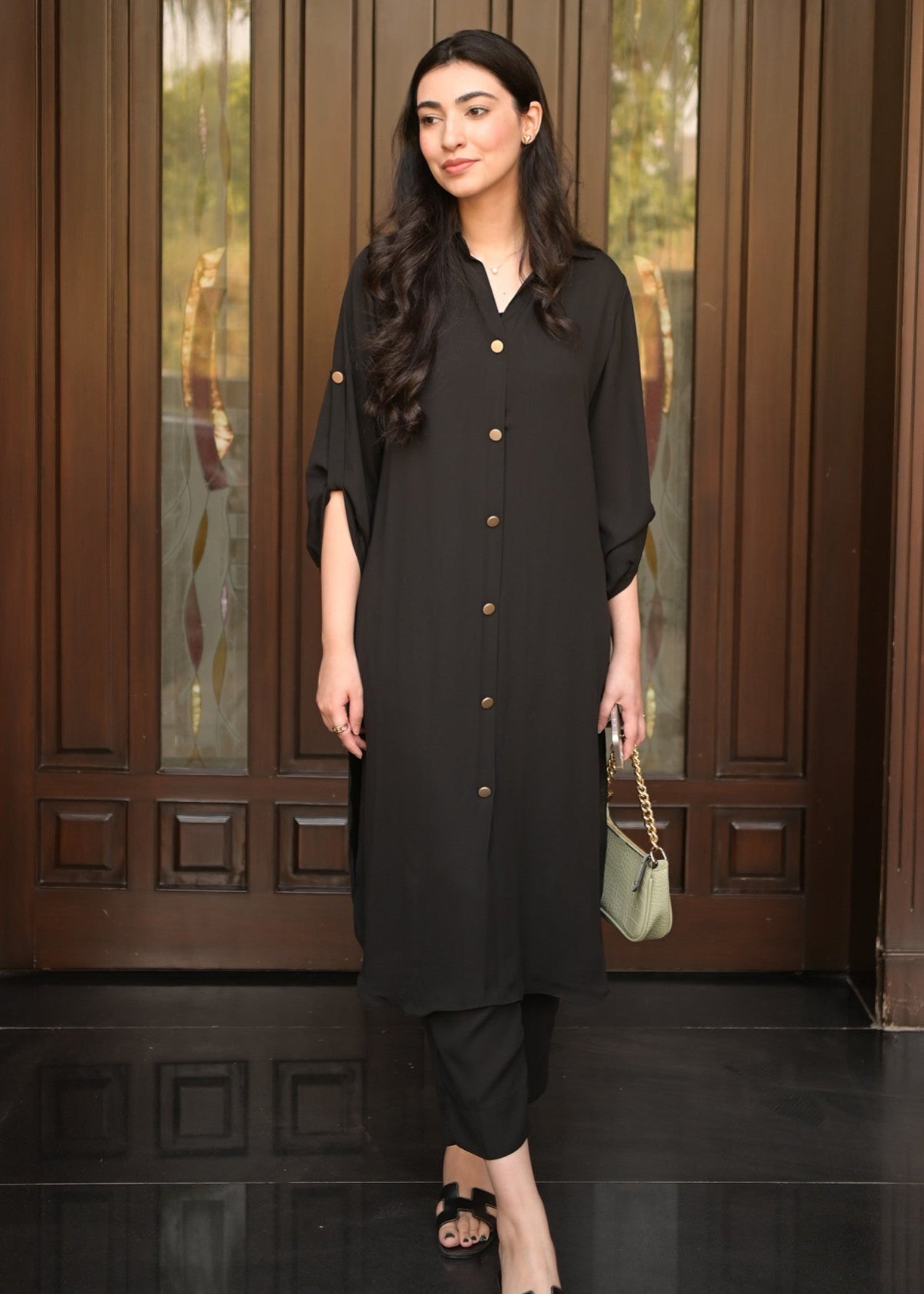 Peach Republic Elegant Buttoned Dress 010 Women 2pcs