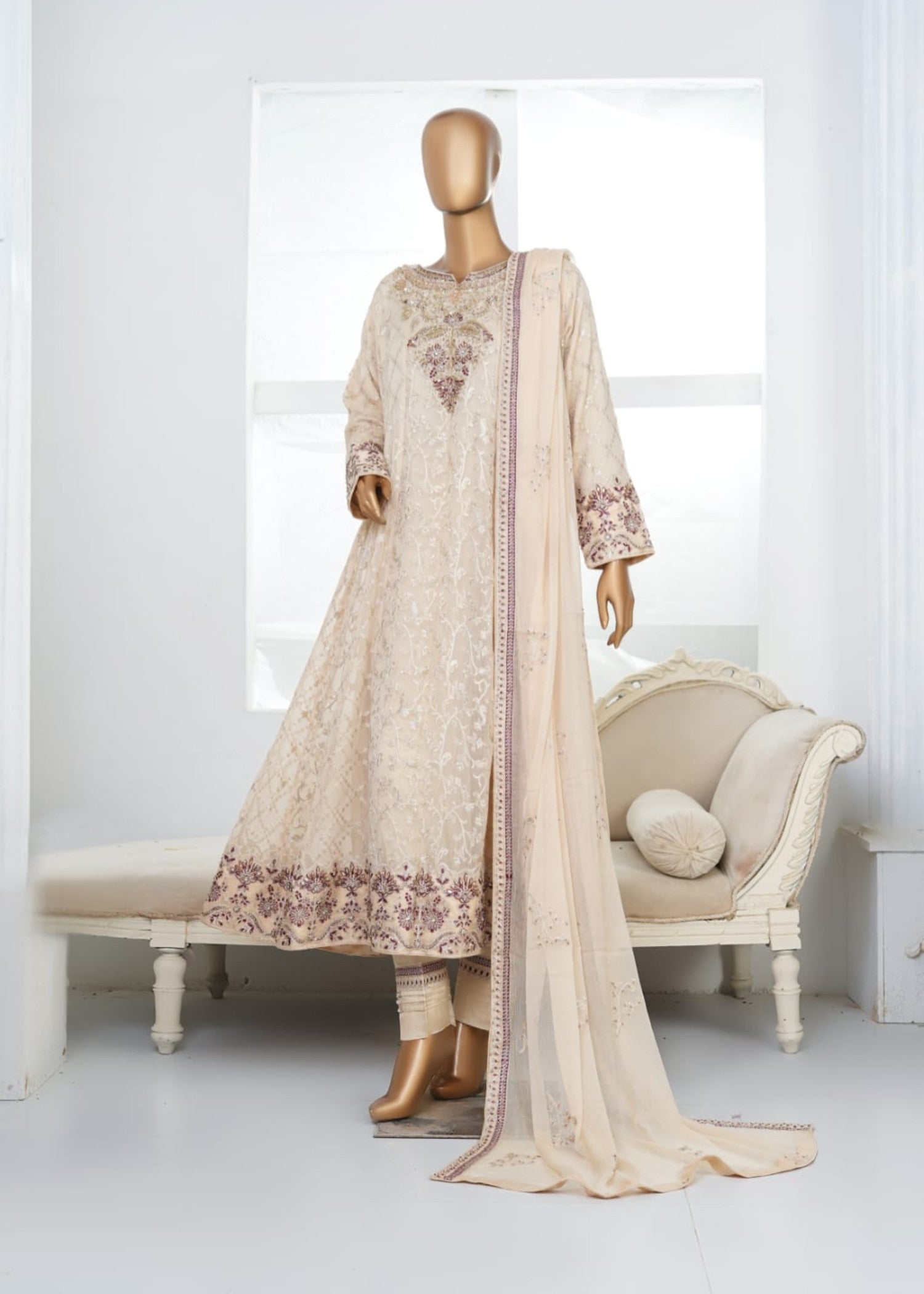 Ahmed Creations kinza Beige Brown Women 3pcs