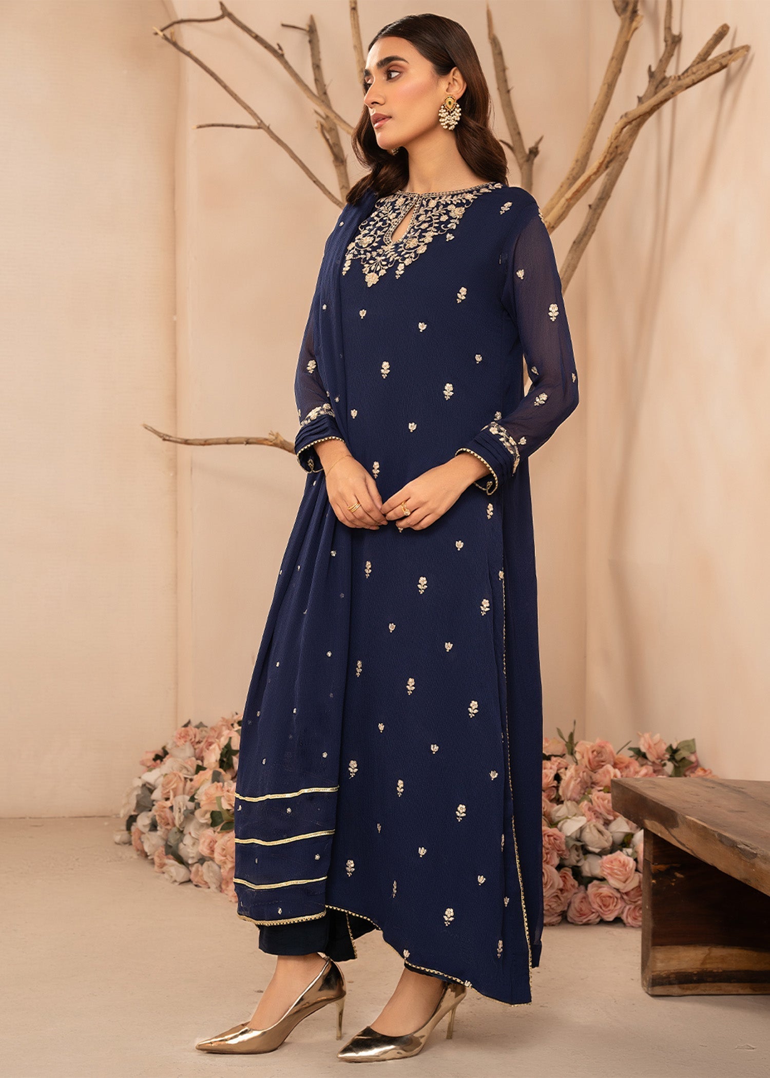 Agha Jaan Insia Blue Women 3pcs