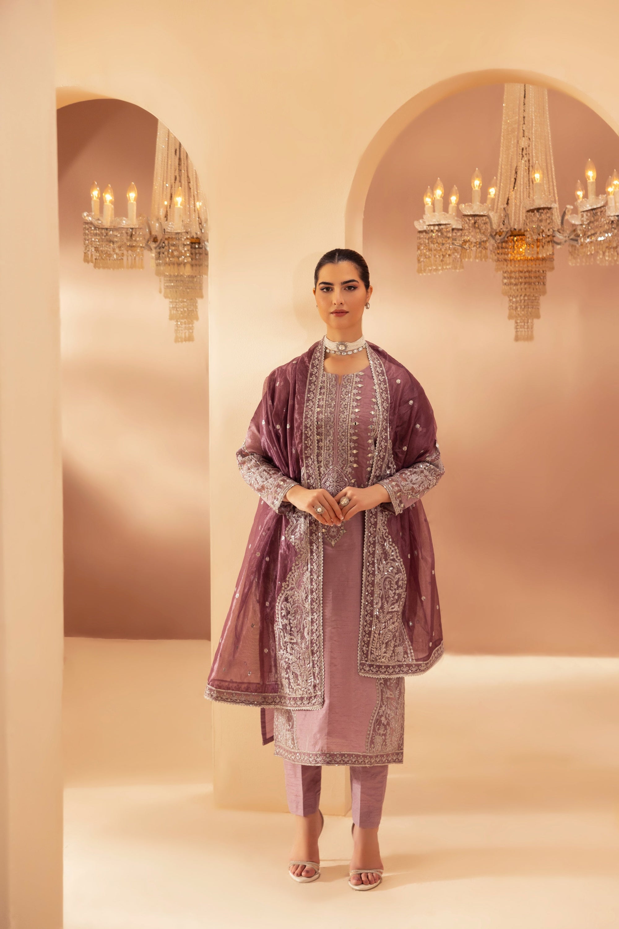 Mohagni MGS 23 RAW SILK STITCHED Women 3pcs