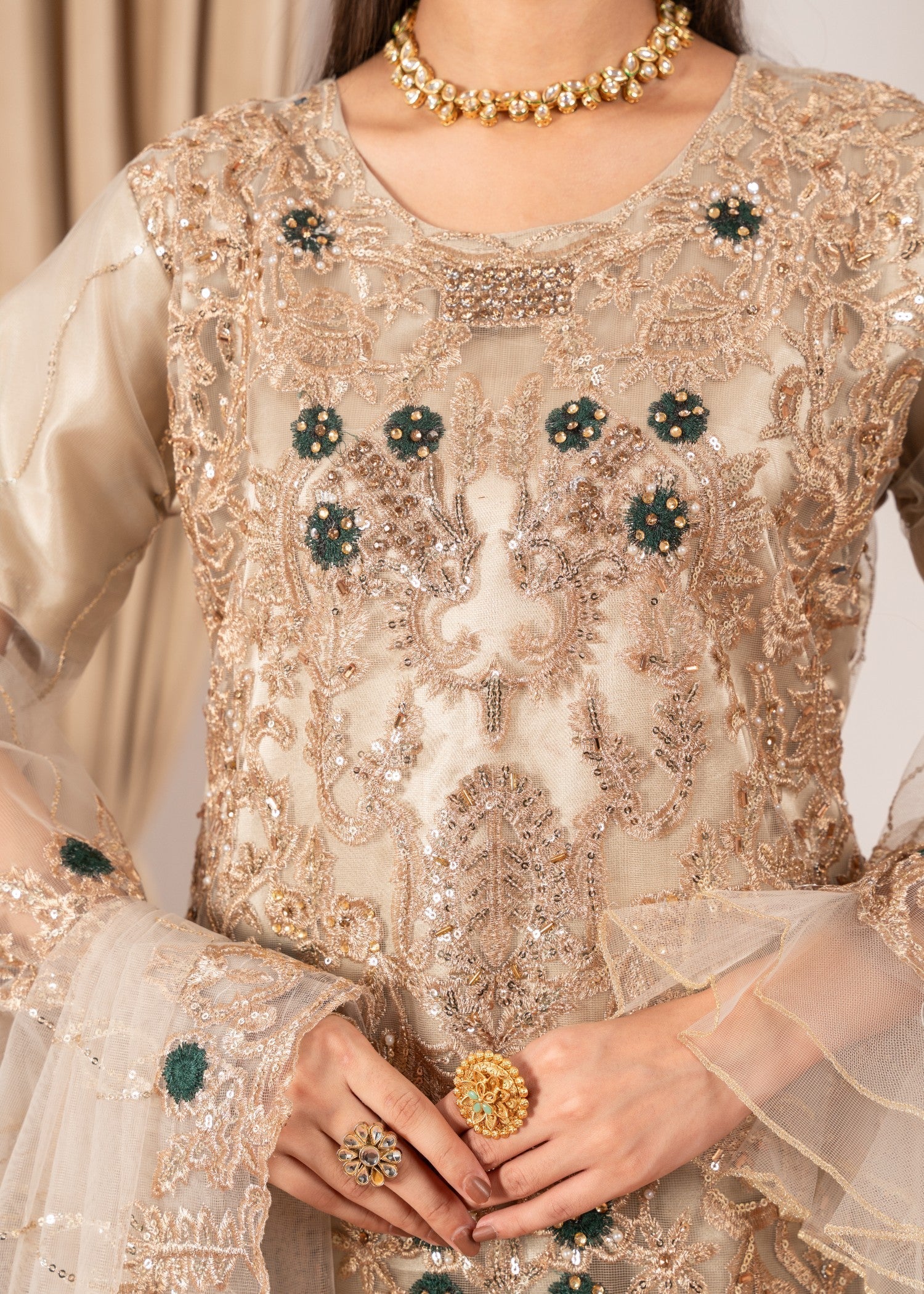 Four Season Boutique MALHAAR CRUSH GOLD Women 3pcs