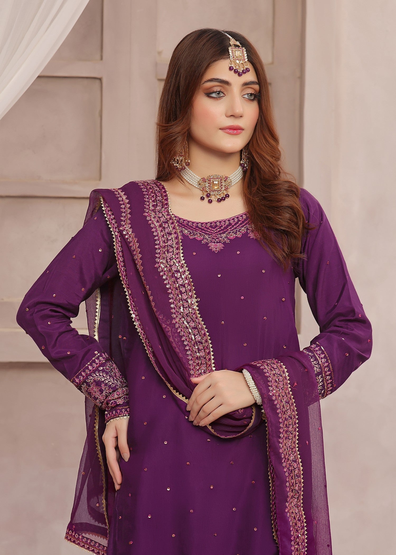 Luxeurs Jahan Aara Raw Silk Formal Stitched Dress Women 3pcs