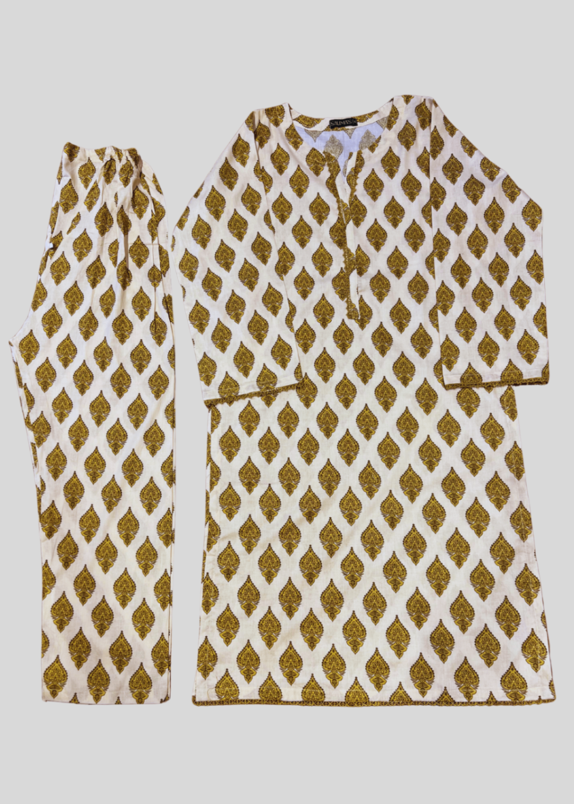 Salimas Lawn Suit with Traditional Leaf Print Women 2pcs