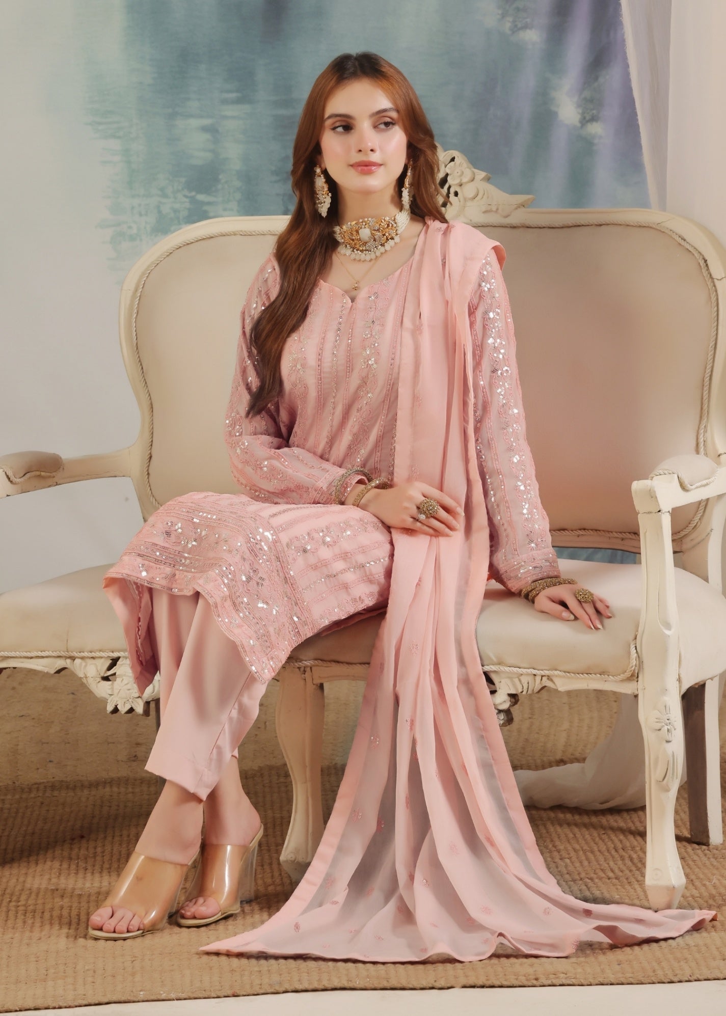 Abaan Zohan Chandni Tea Pink Women 3pcs