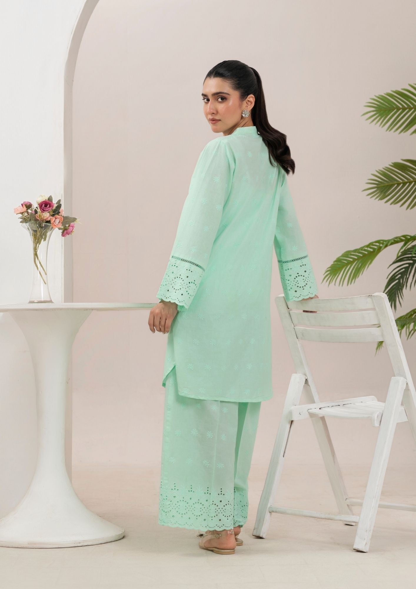 Yolo Pret Schiffli Embroidered Set Rozana S25 0020 Women 2pcs