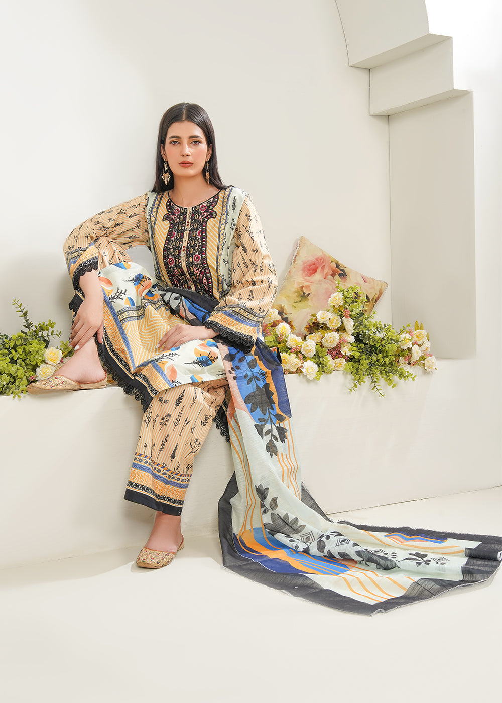 Elara Official Classic Embroidered set Women 3pcs