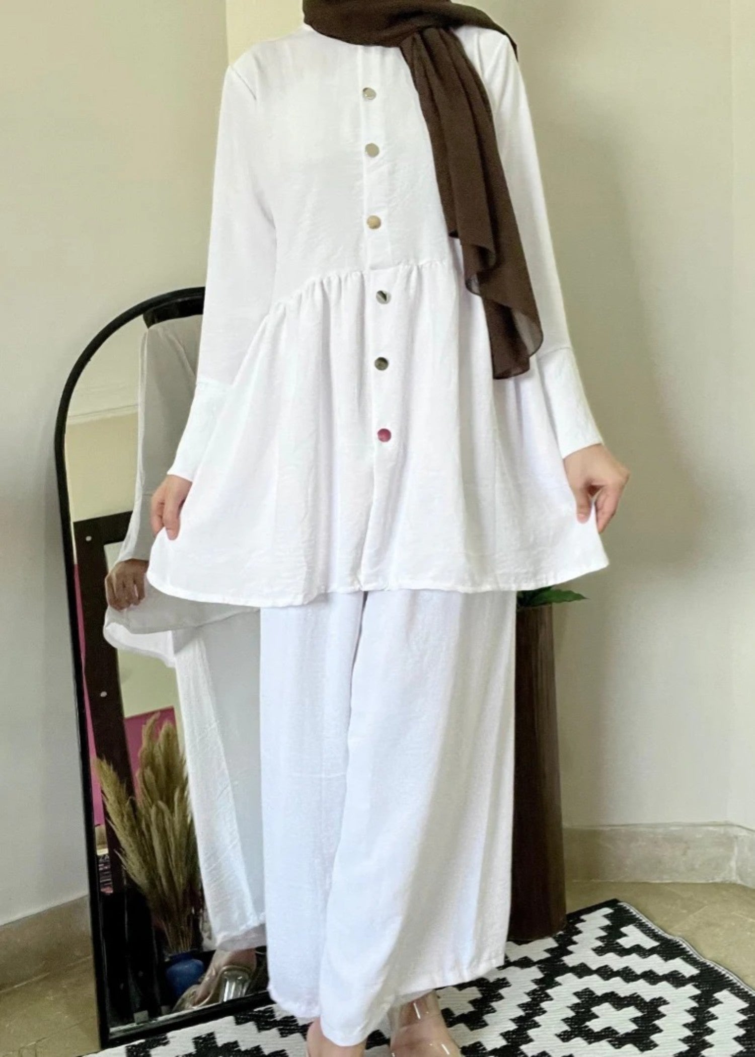 Al Rubab Collection Iris Frock Style Co Ord Set Pearl Women 2pcs