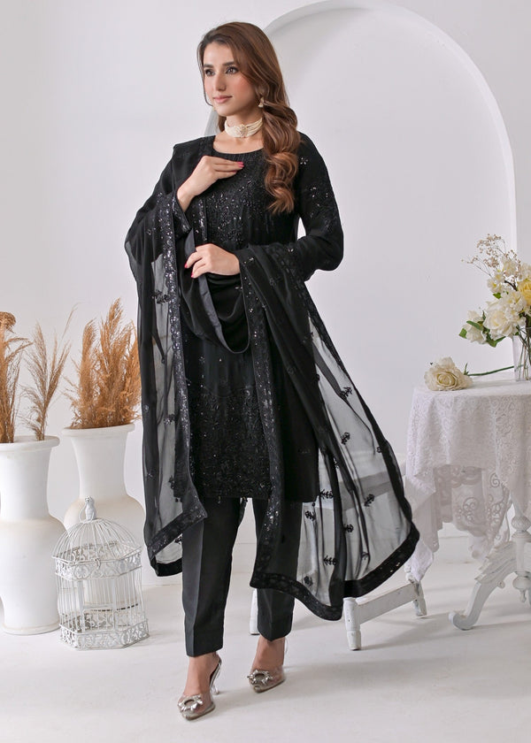 Qasim Anwer By Chandni Bridals LYDIA (BLACK) Women 3pcs