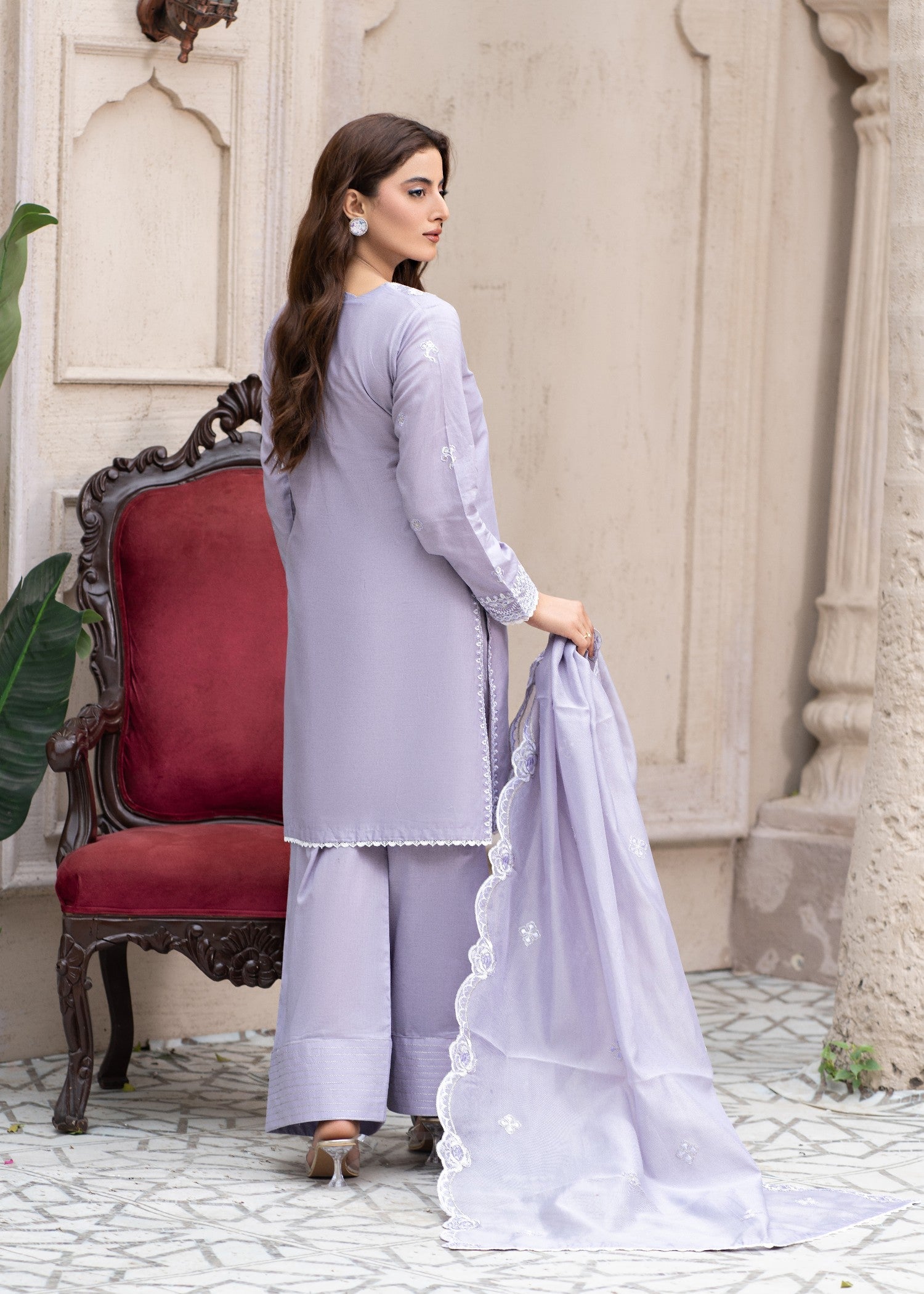 Madame Embroidered Cotton Suit 2757 Women 3pcs