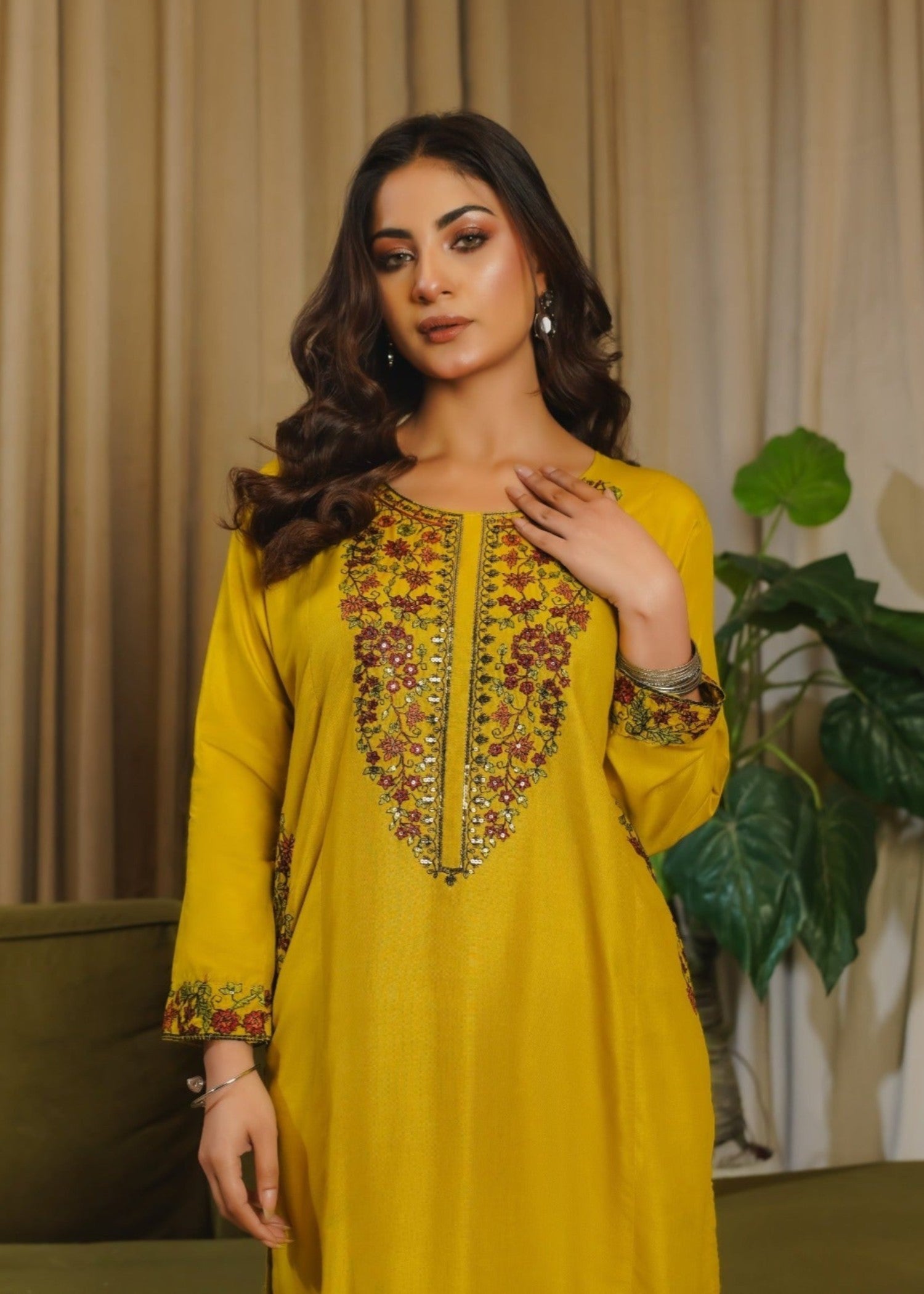 Zeephire OLIVE MUSTARD Women 2pcs