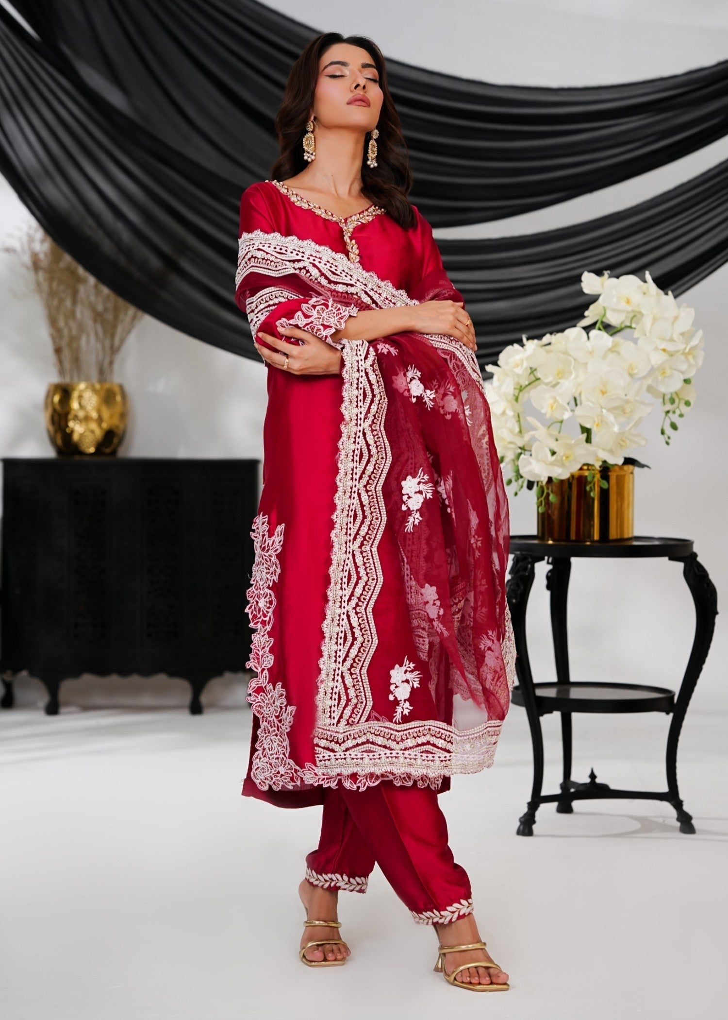 Rangoon Clothing Scarlet Maroon Women 3pcs