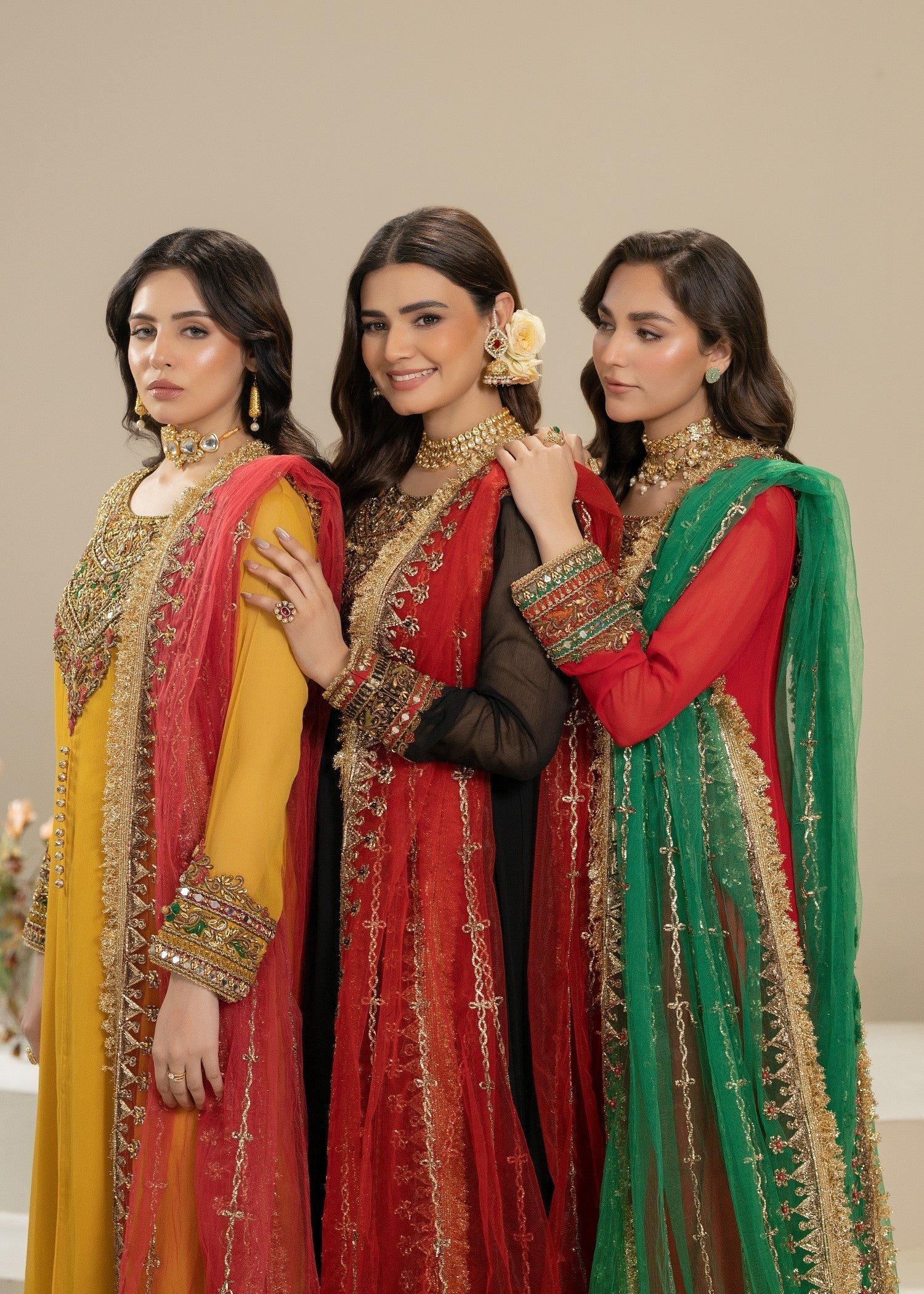 Khuda Baksh Creations Z 304 Red Women 4pcs
