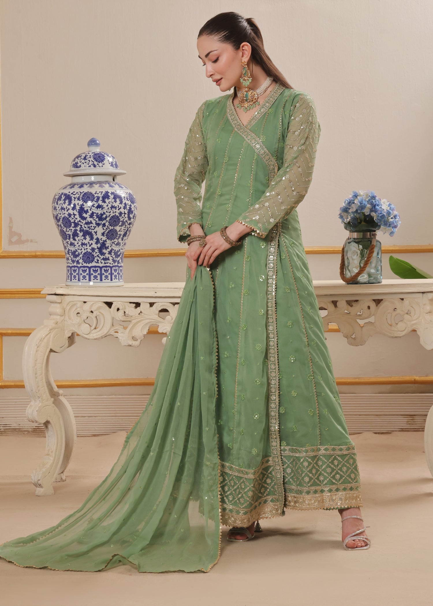 Abaan Zohan NAYAAB Pastel Green Women 3pcs
