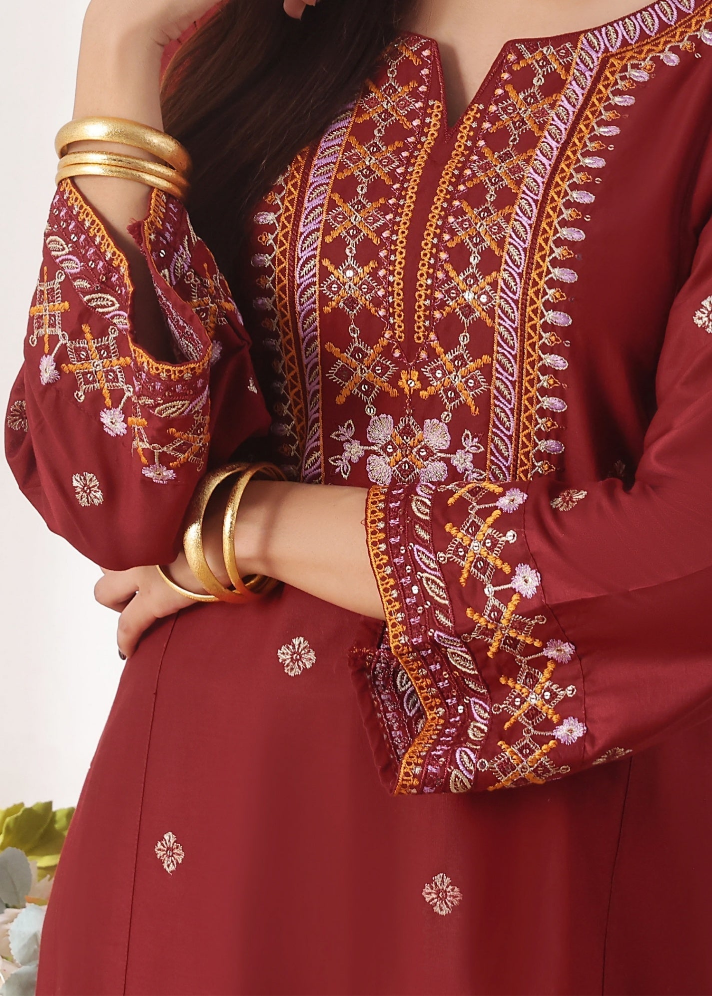 Ayra Pret Sehar Maroon Women 2pcs