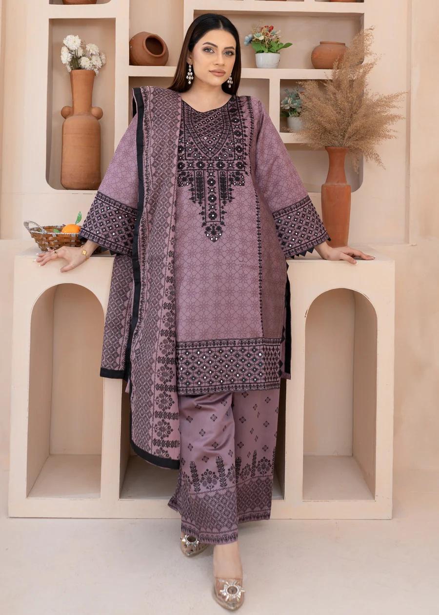 Inaaya Fashion Shama Mauve Women 3pcs