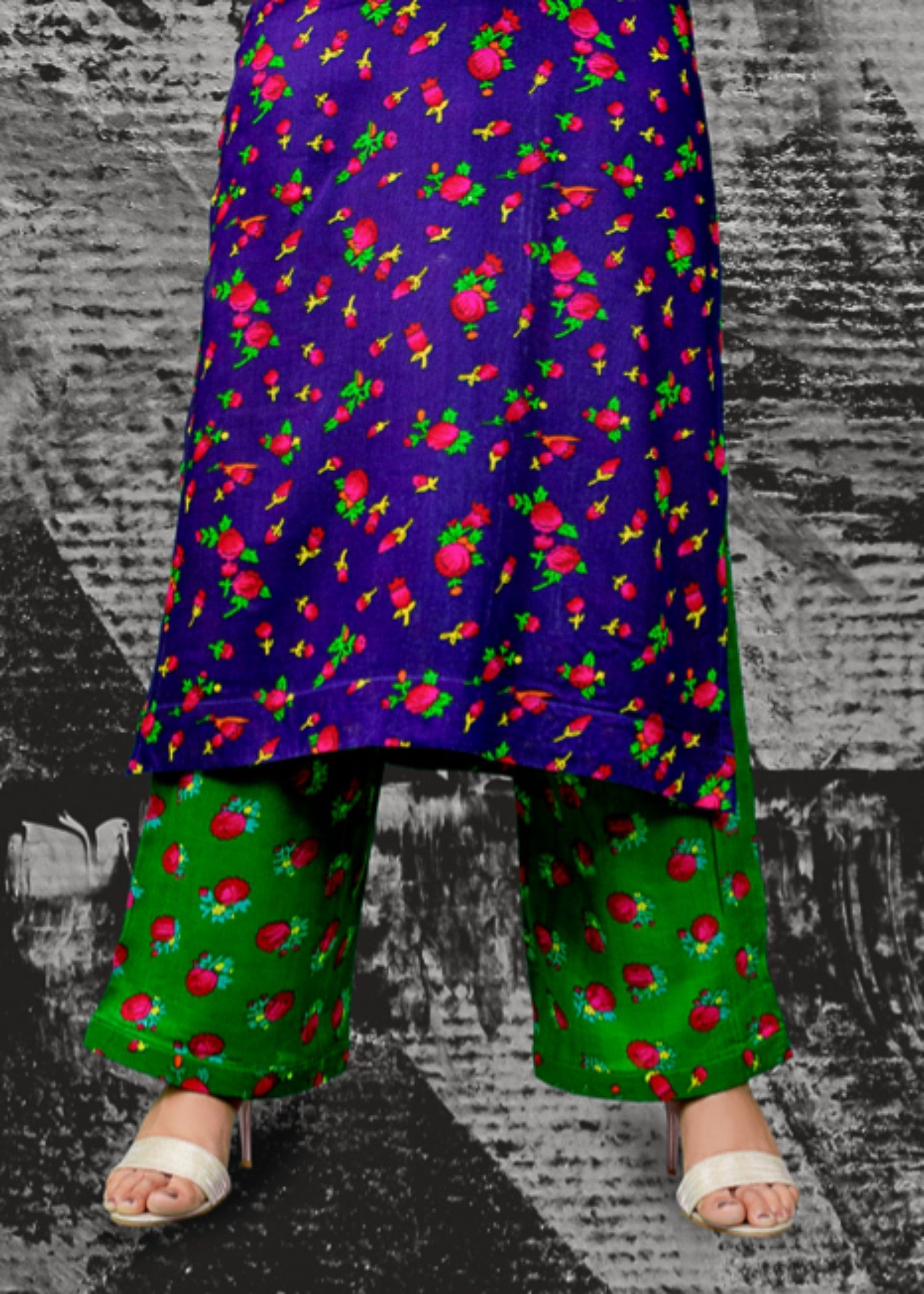 Nuqsh Blue with Green NRN 004 Women 3pcs