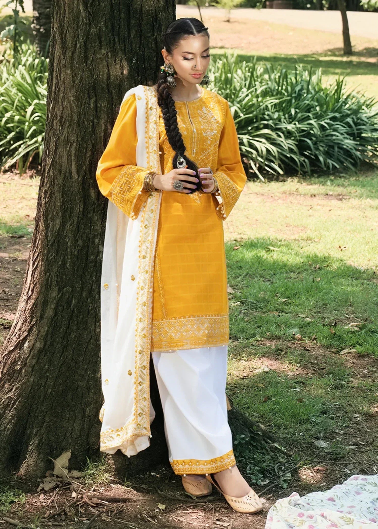 Hemstitch Saffron Petal Women 3pcs