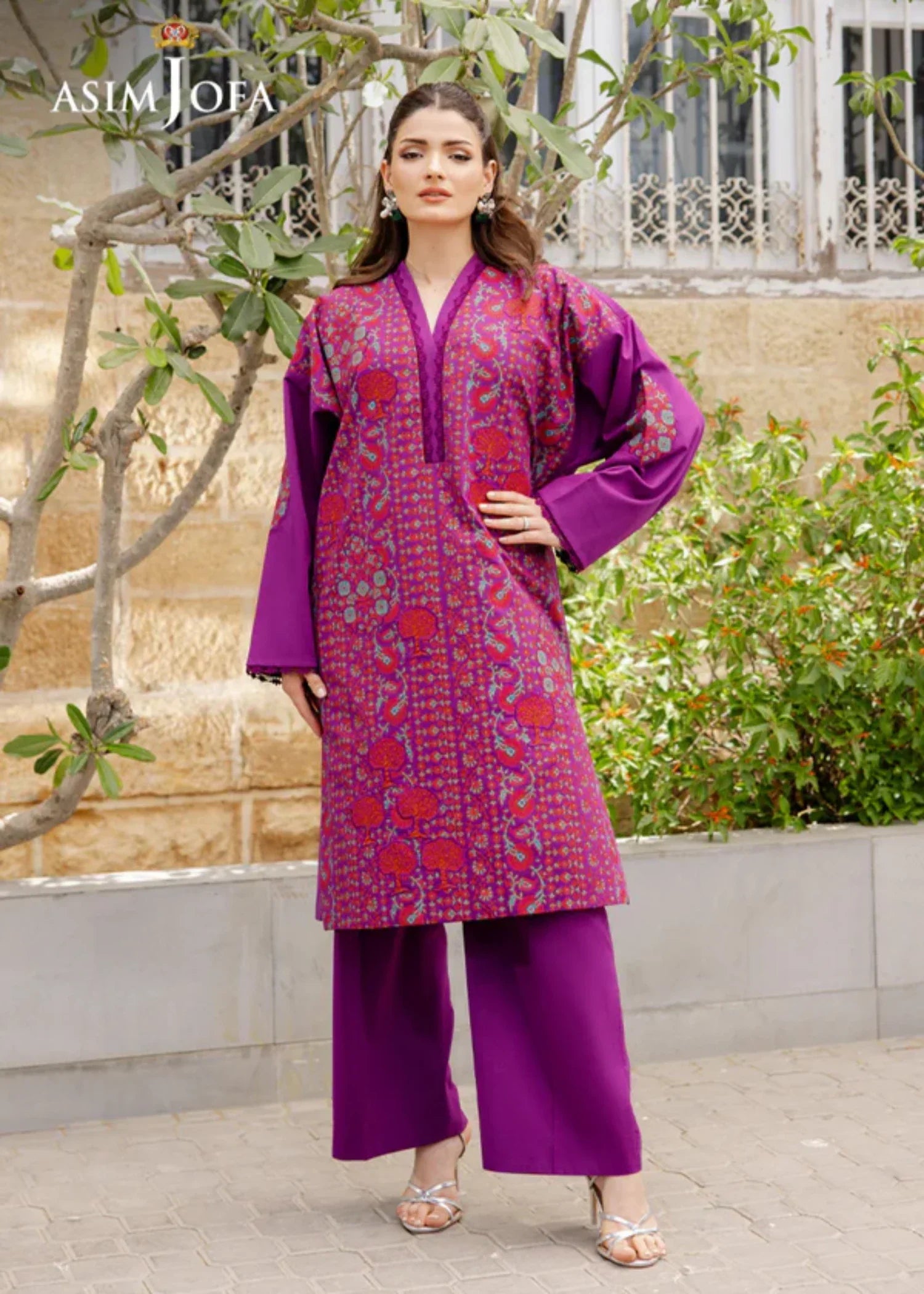 Asim Jofa AJPB 191 PRINTED EMBROIDERED CAMBRIC STITCHED Women 2pcs