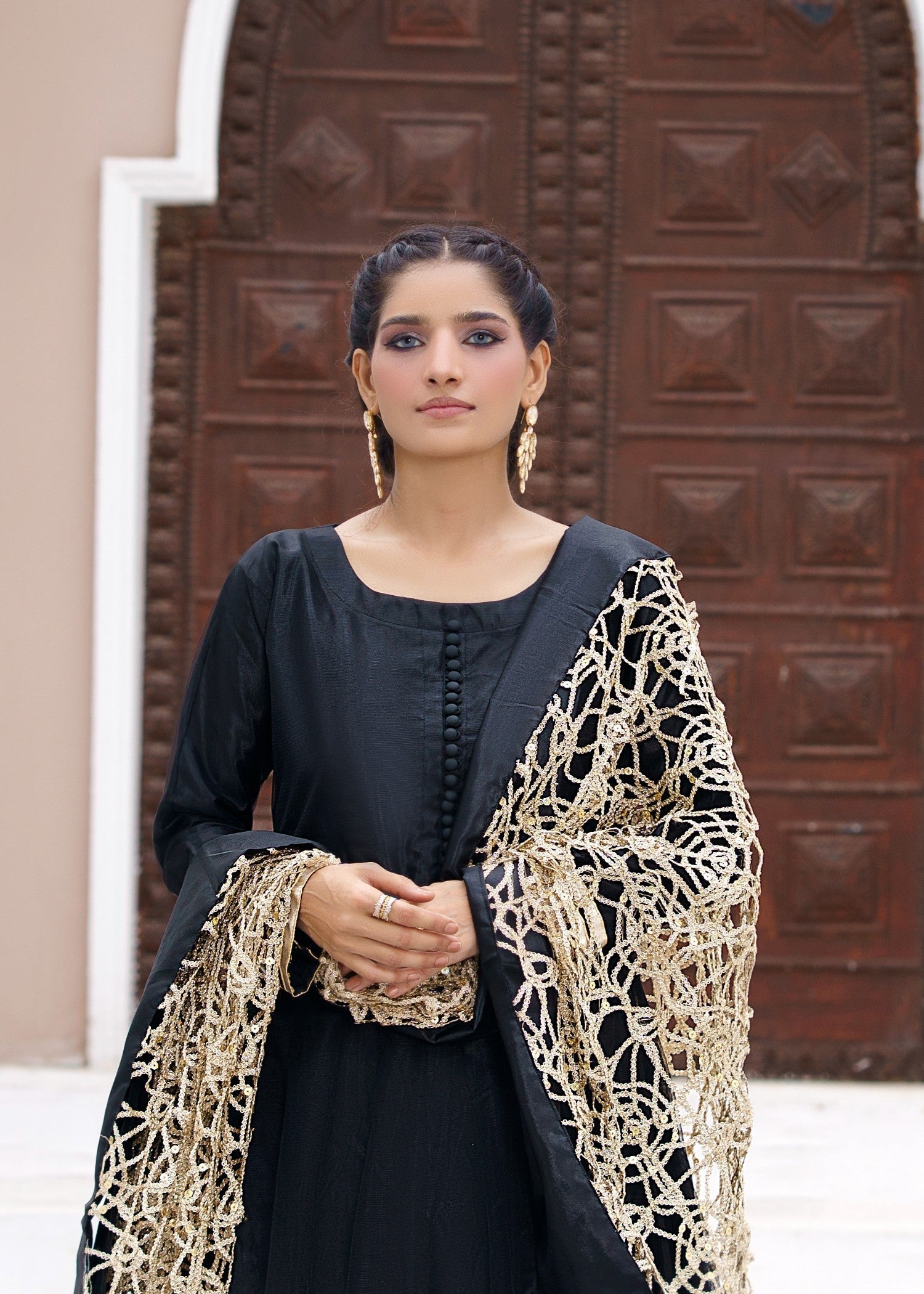 Miss & Mrs Black anarkali. Women 3pcs